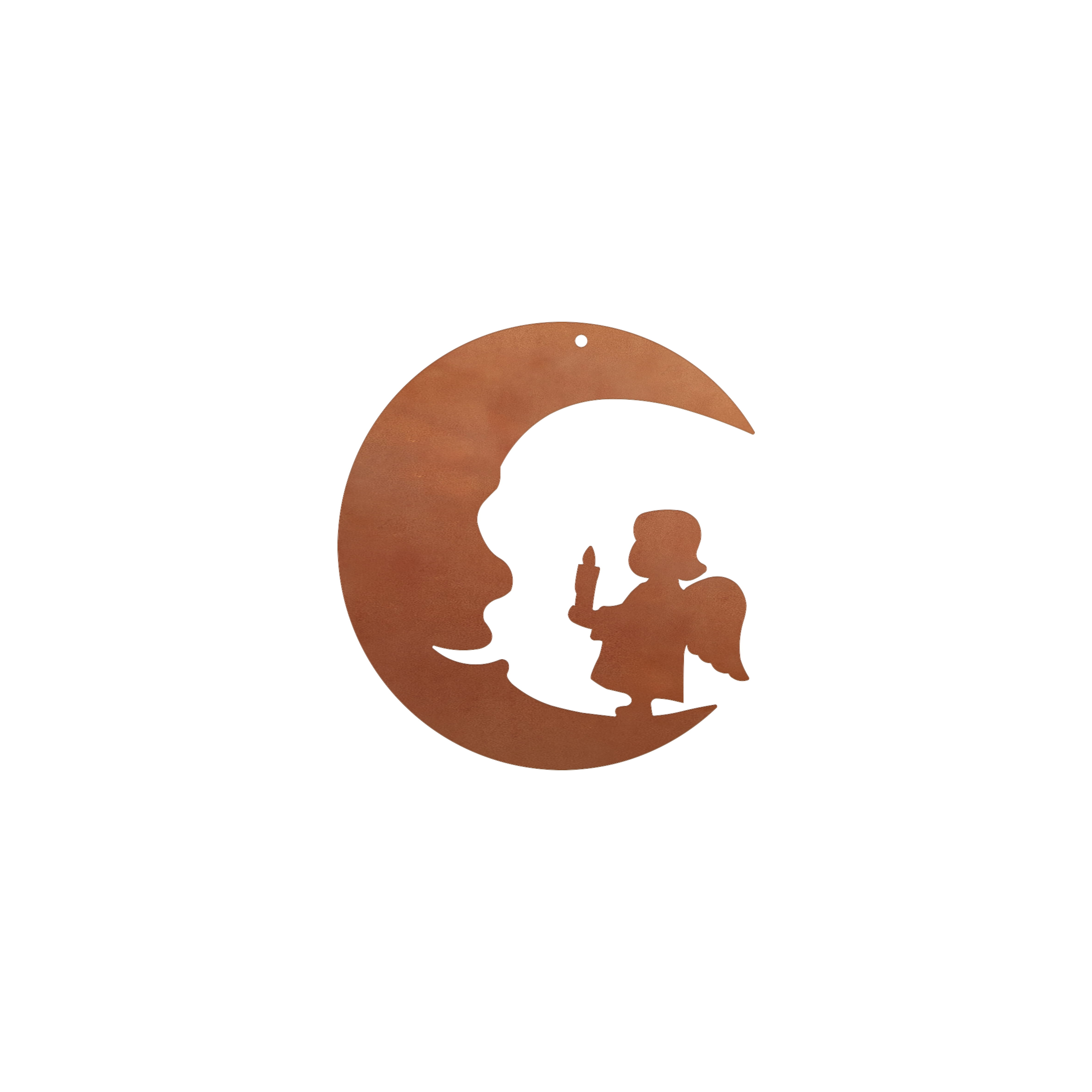 Ferrum Art Design Rost Christbaumschmuck "Mond mit Kind"/Set