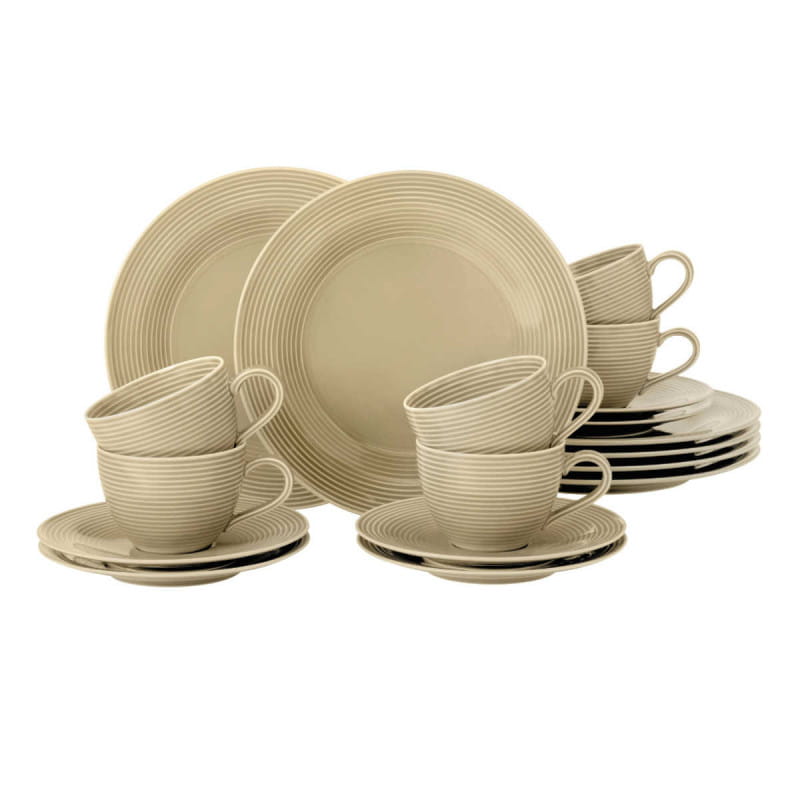 Seltmann Porzellan Beat Sandbeige Kaffeeservice 18-teilig