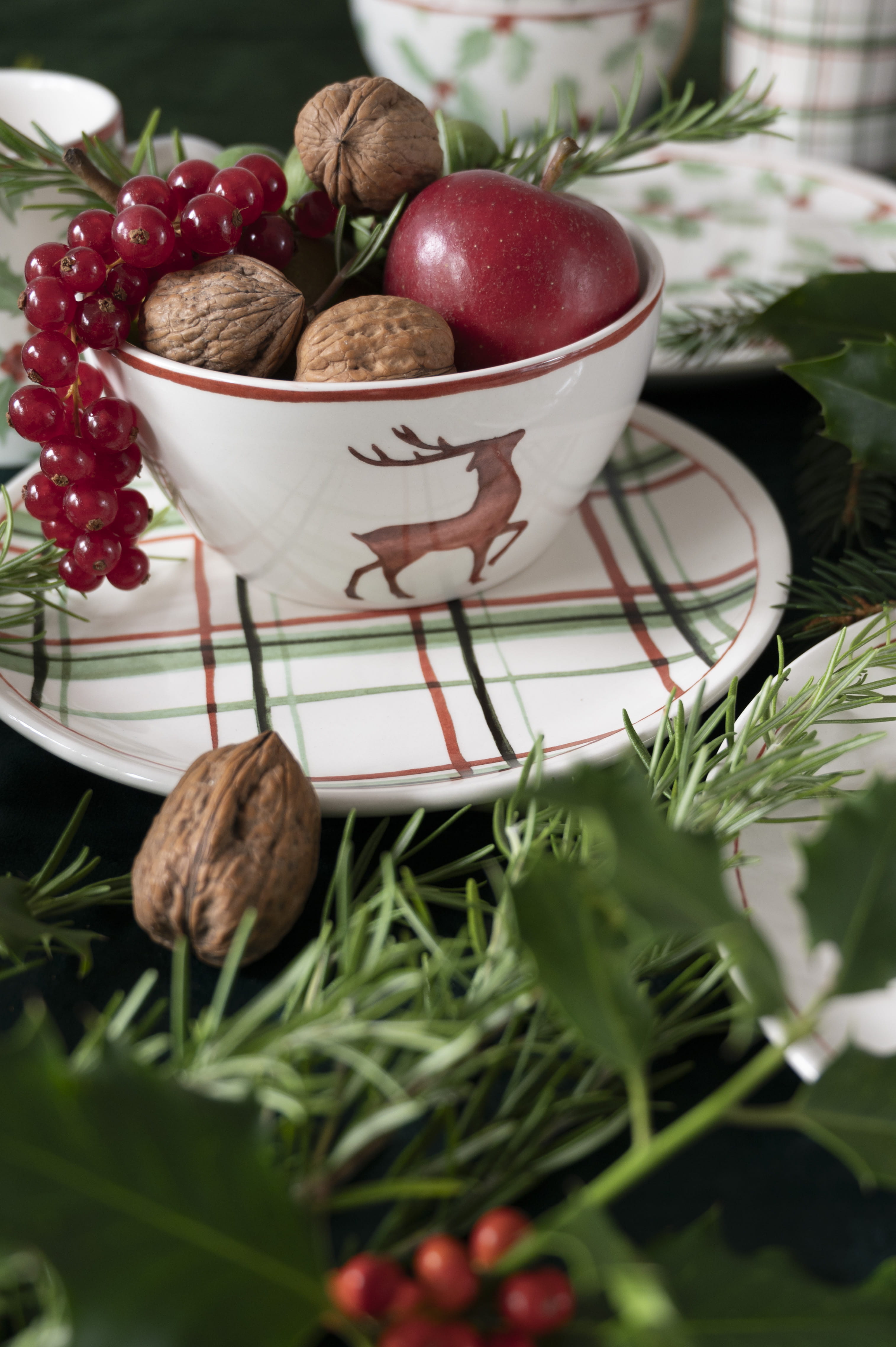 Table of Joy Christmas Steingut Schüssel Rentier 15 cm Creme
