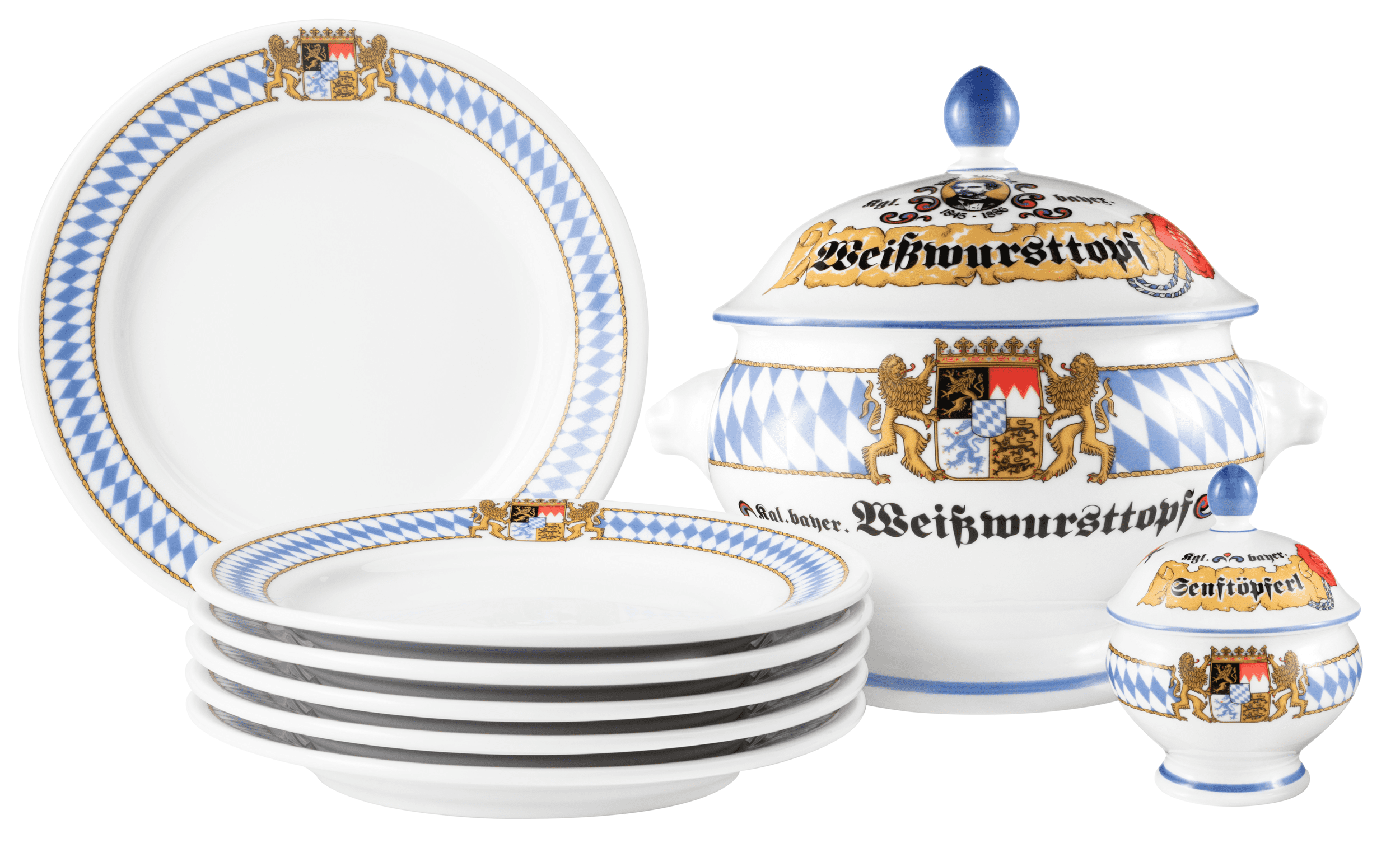 Seltmann Porzellan Compact Bayern Weißwurst Set 8-tlg.