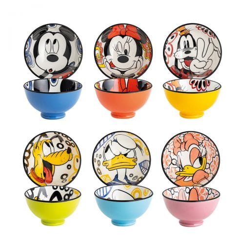 Gilde Disney Porzellan Schalen/Schüssel-Set forever & ever, 6er Set  - Ø 12 cm