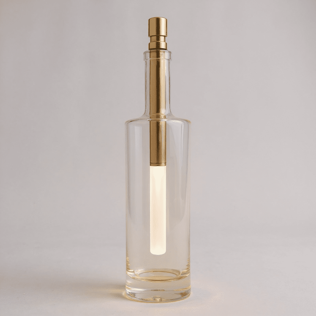 Bottlelight warmweiß, extra hell, LED Flaschenleuchte dimmbar Messing