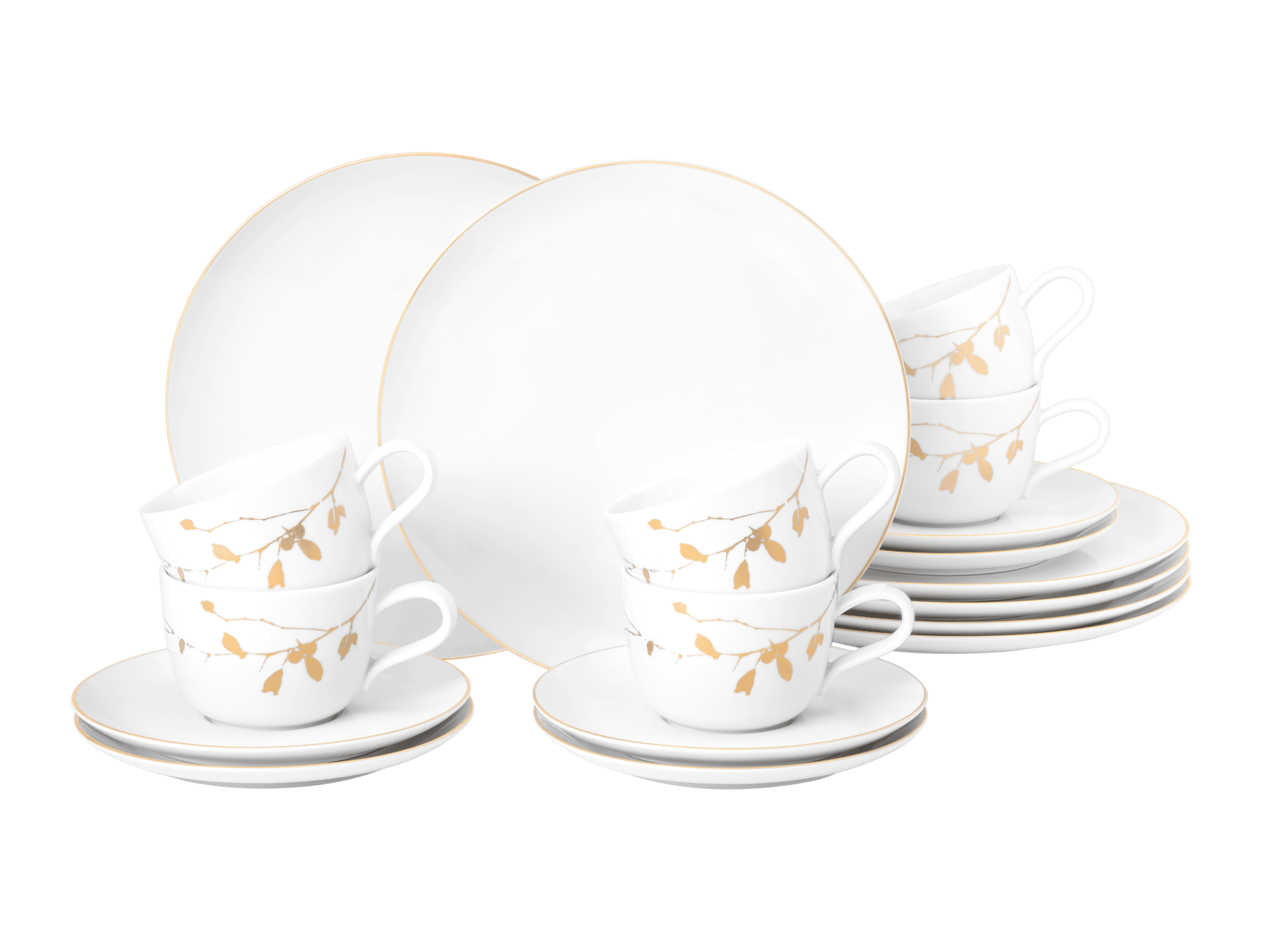 Seltmann Porzellan Liberty Golden Rose Hip/GR Kaffeeservice 18-teilig