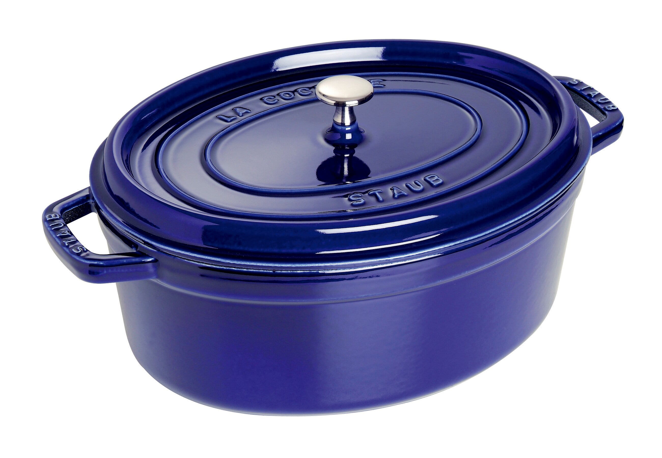 Staub Cocotte Bräter Gusseisen oval 27 cm Dunkelblau
