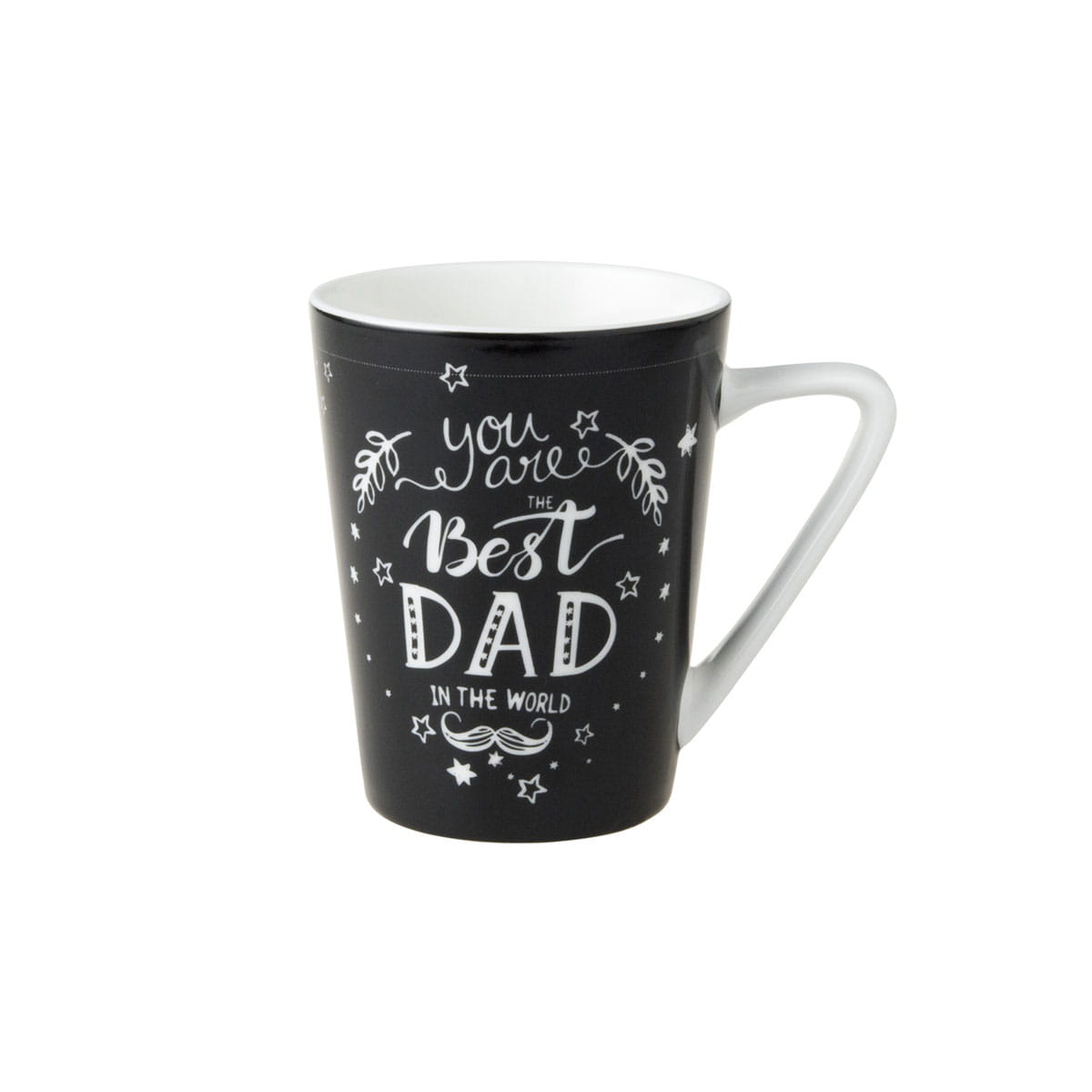 Dutch Rose Porzellan Black/White Becher 310 ml "Best Dad"