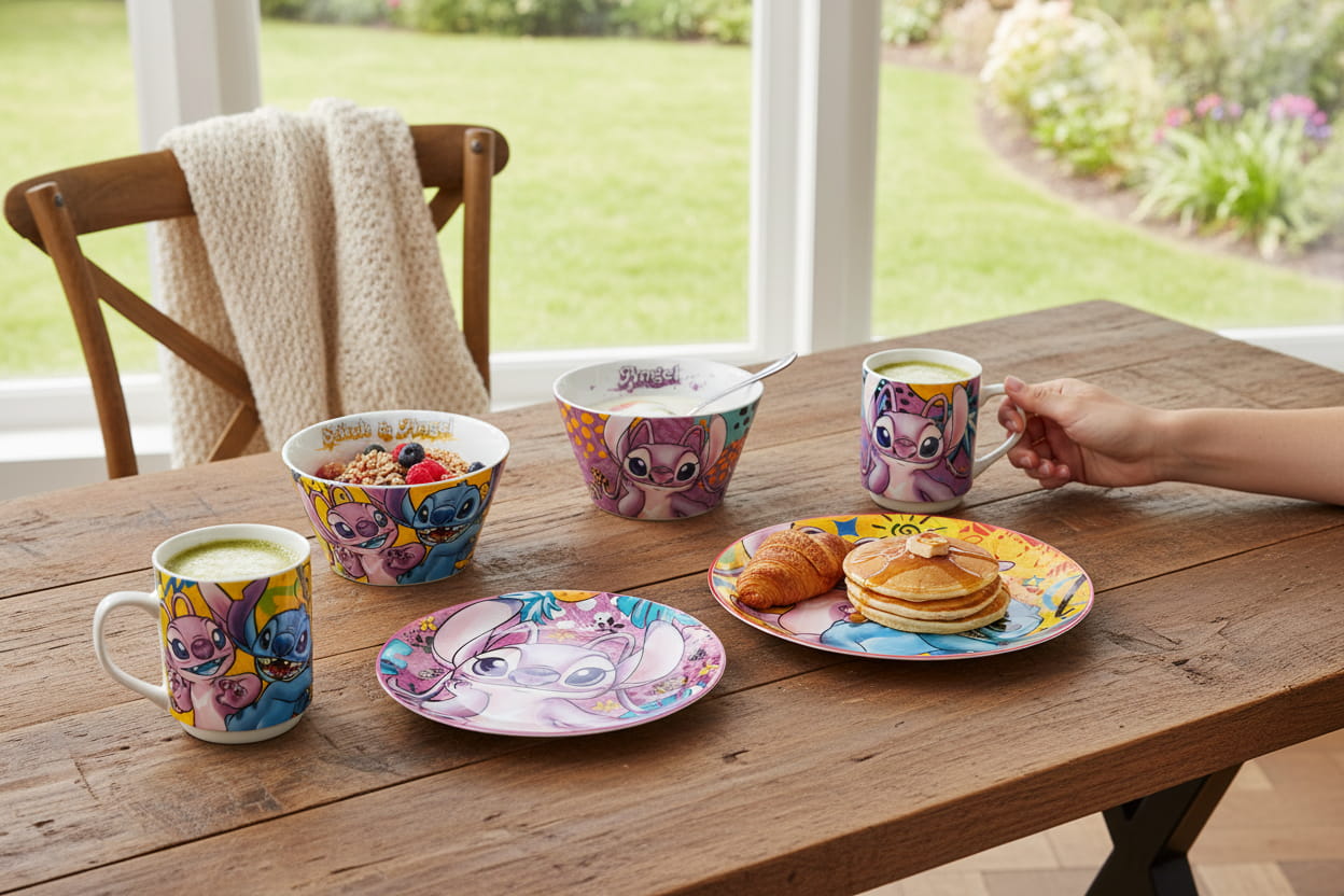 Gilde Disney Porzellan Geschirr "Stitch & Angel"