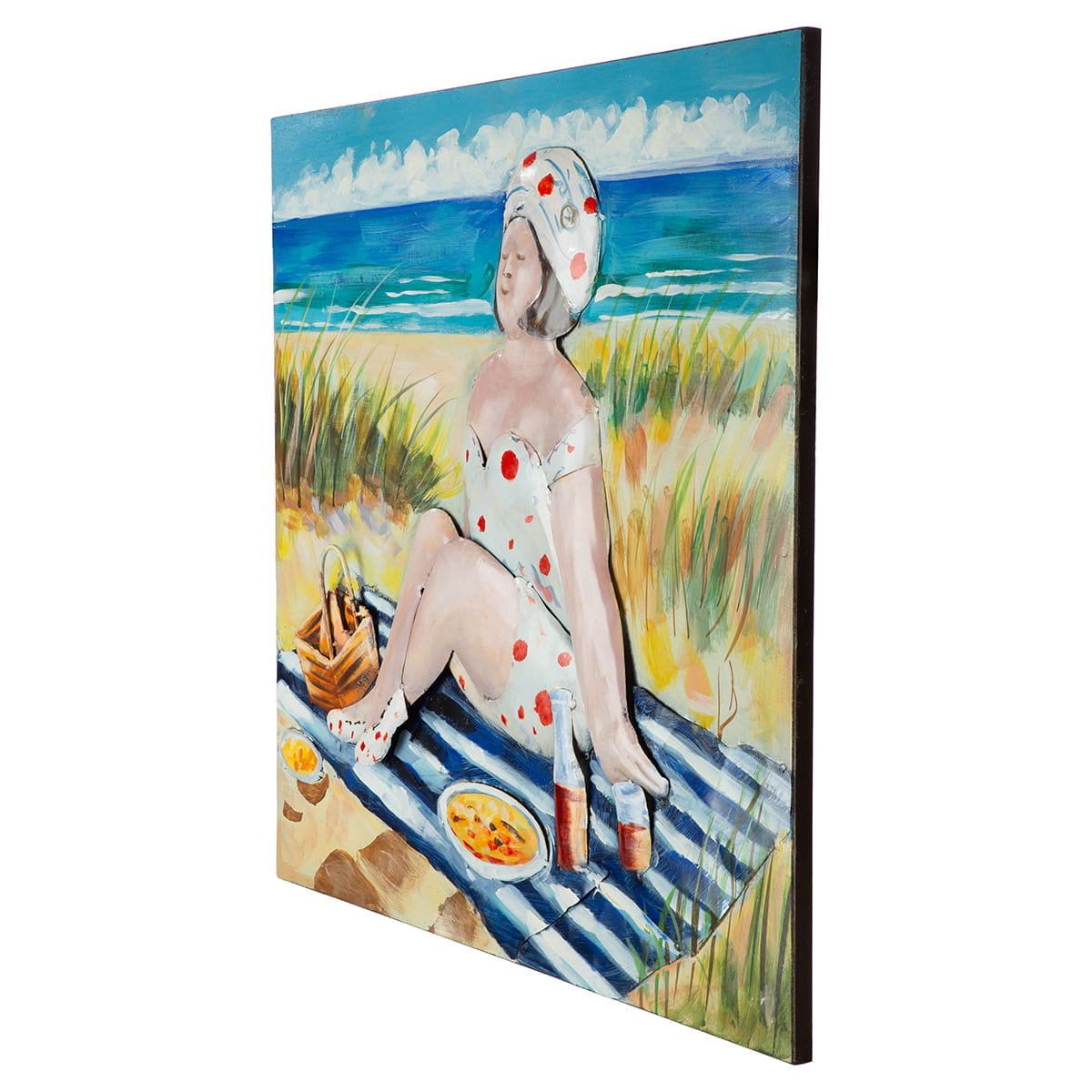 Gilde Bild Becky - Day at the Seaside, Strandmotiv in 3D Optik 60x60cm Lifestylefoto