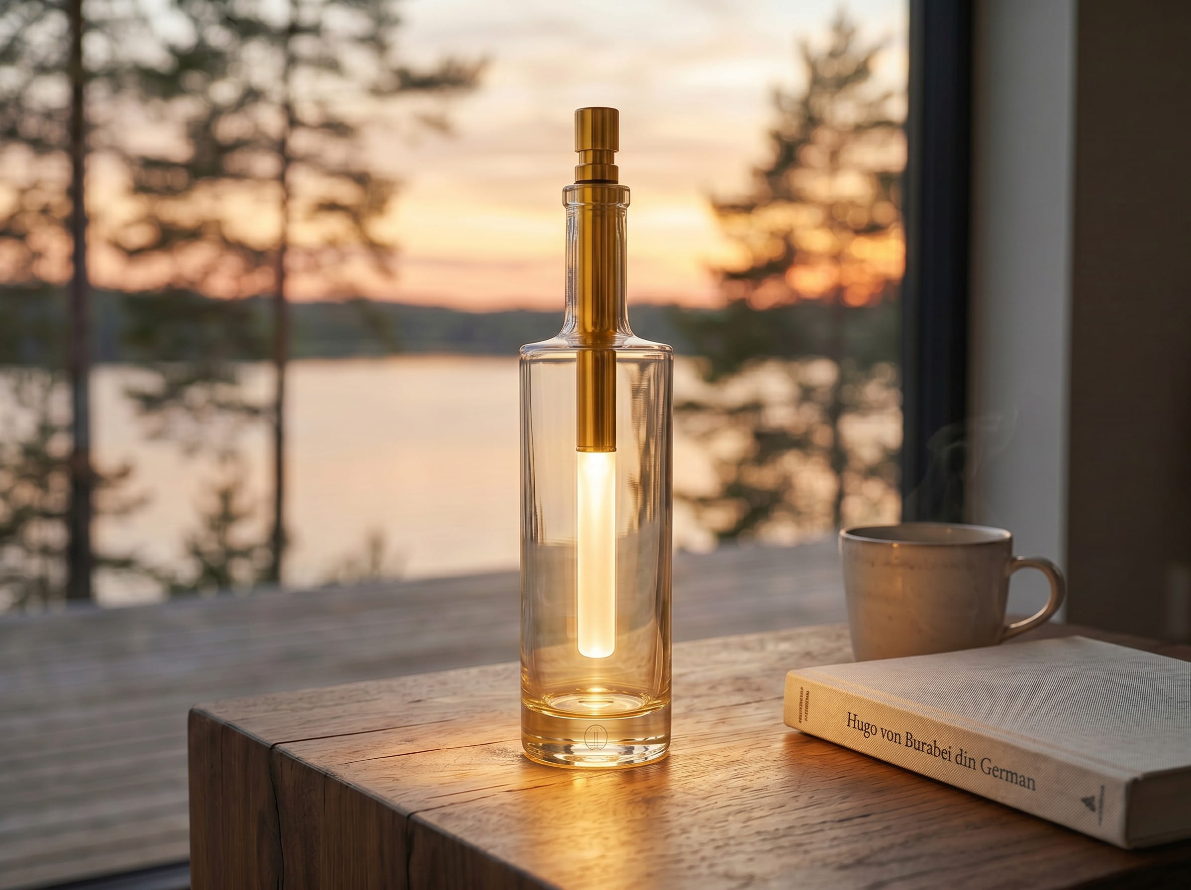 Bottlelight warmweiß, extra hell, LED Flaschenleuchte dimmbar Messing