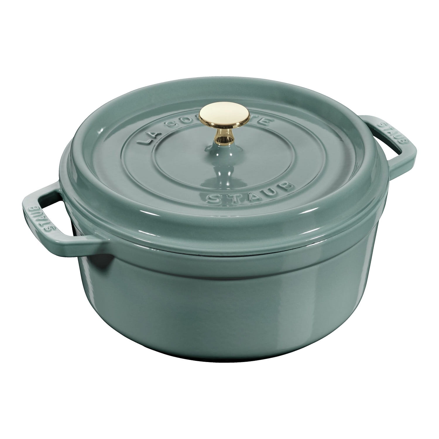 Staub Cocotte Bräter Gusseisen rund 22 cm Eukalyptus