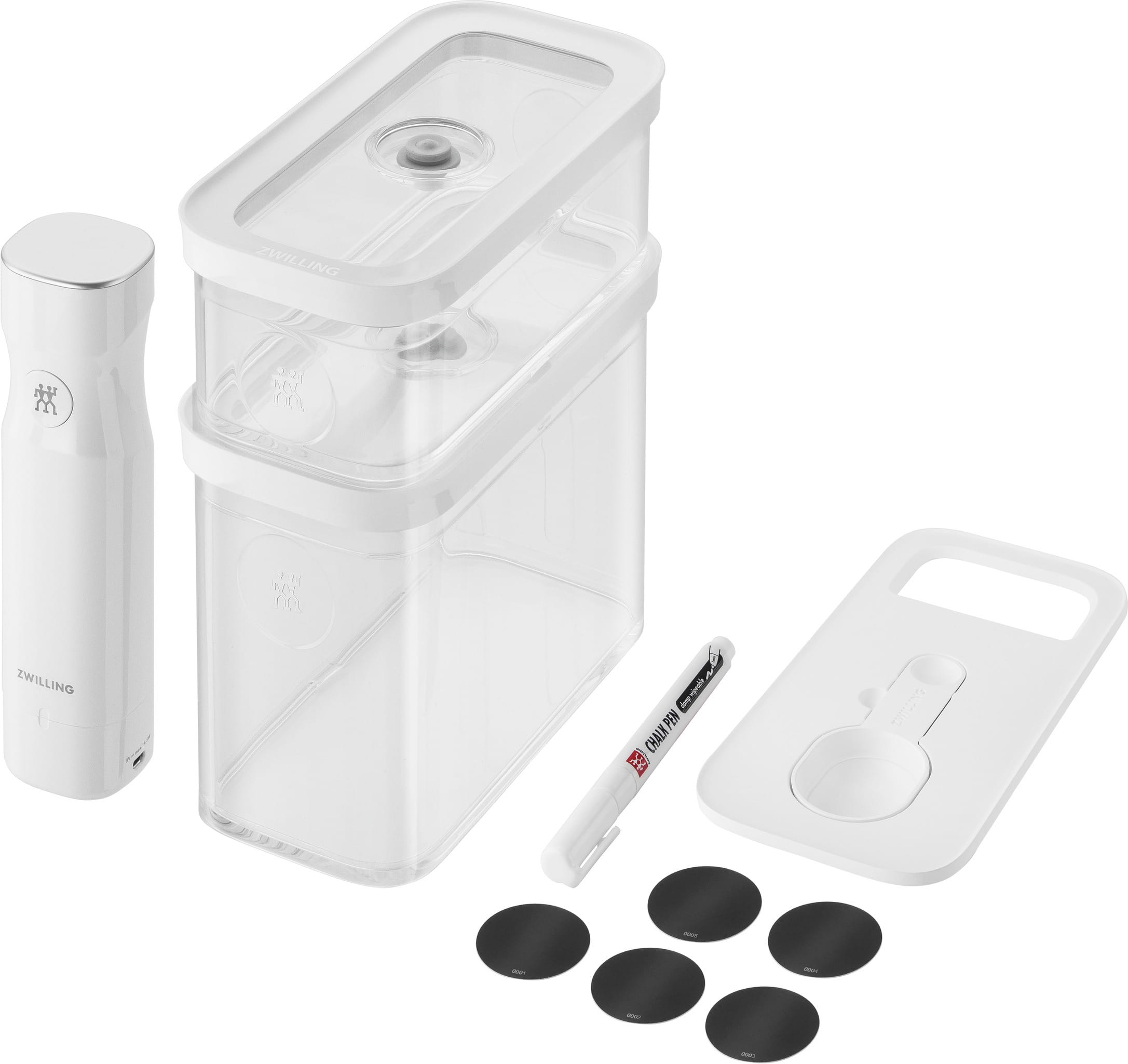 Zwilling Fresh & Save Cube Vakuum Starterset M 5-tlg. Kunststoff Transparent-Weiß