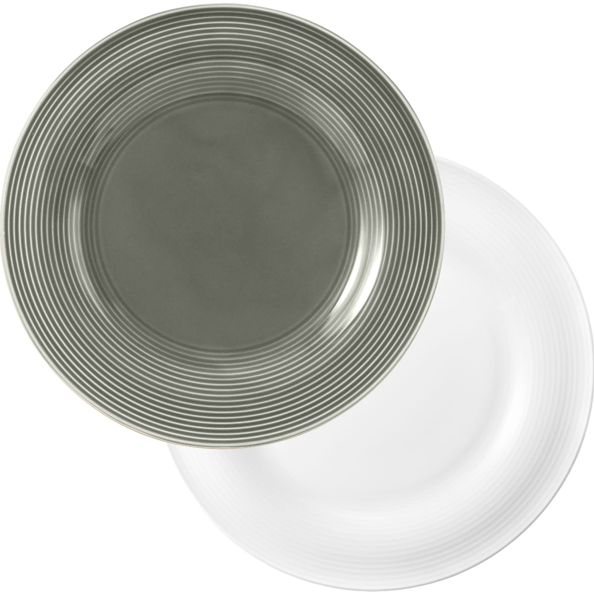 Seltmann Porzellan Beat Tafelservice 12-teilig, Weiss, Perlgrau
