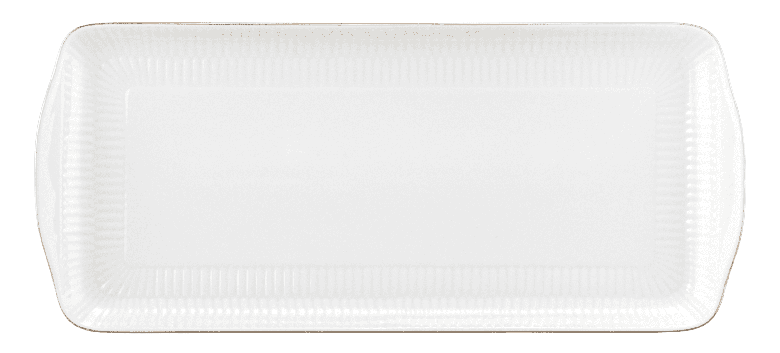 Seltmann Porzellan Amina Weiss / Goldrand Kuchenplatte eckig 35x15,5 cm