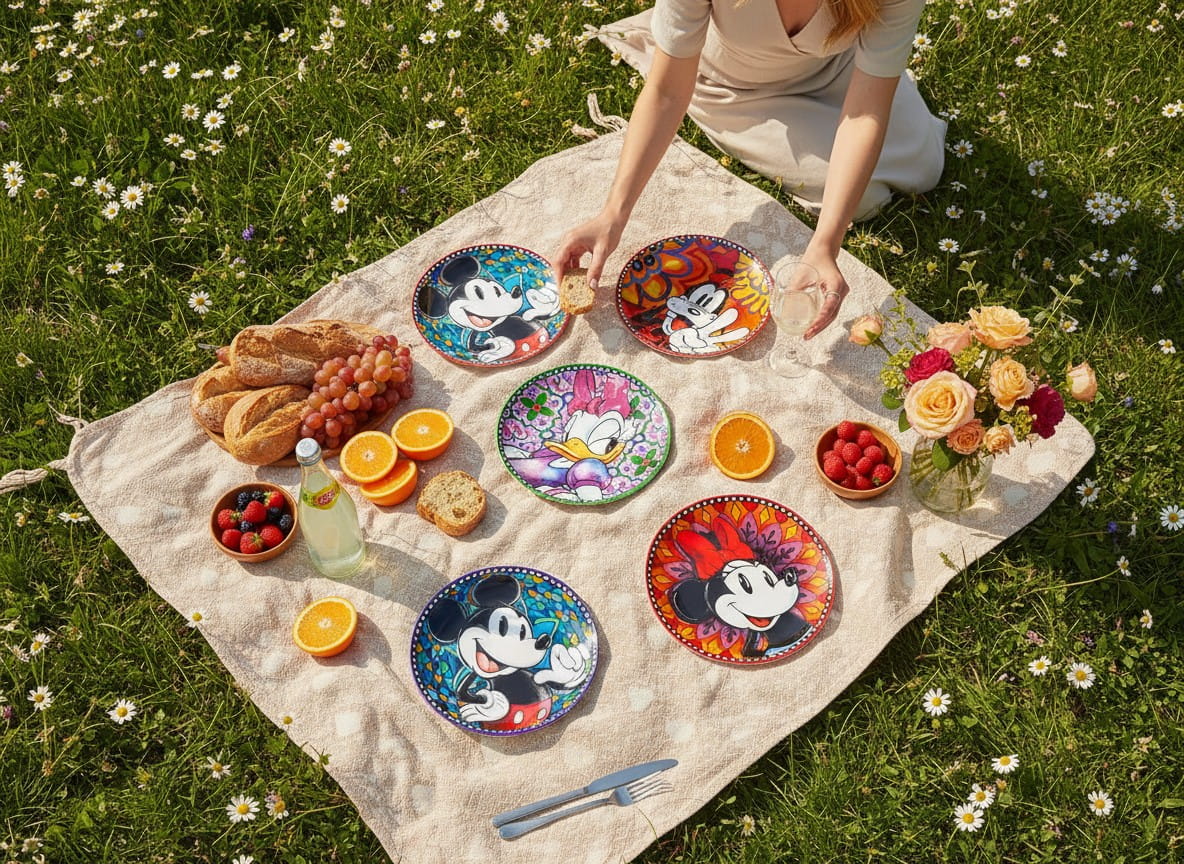 Gilde Disney Porzellan Dessertteller-Set forever & ever, 6er Set  - Ø 19 cm