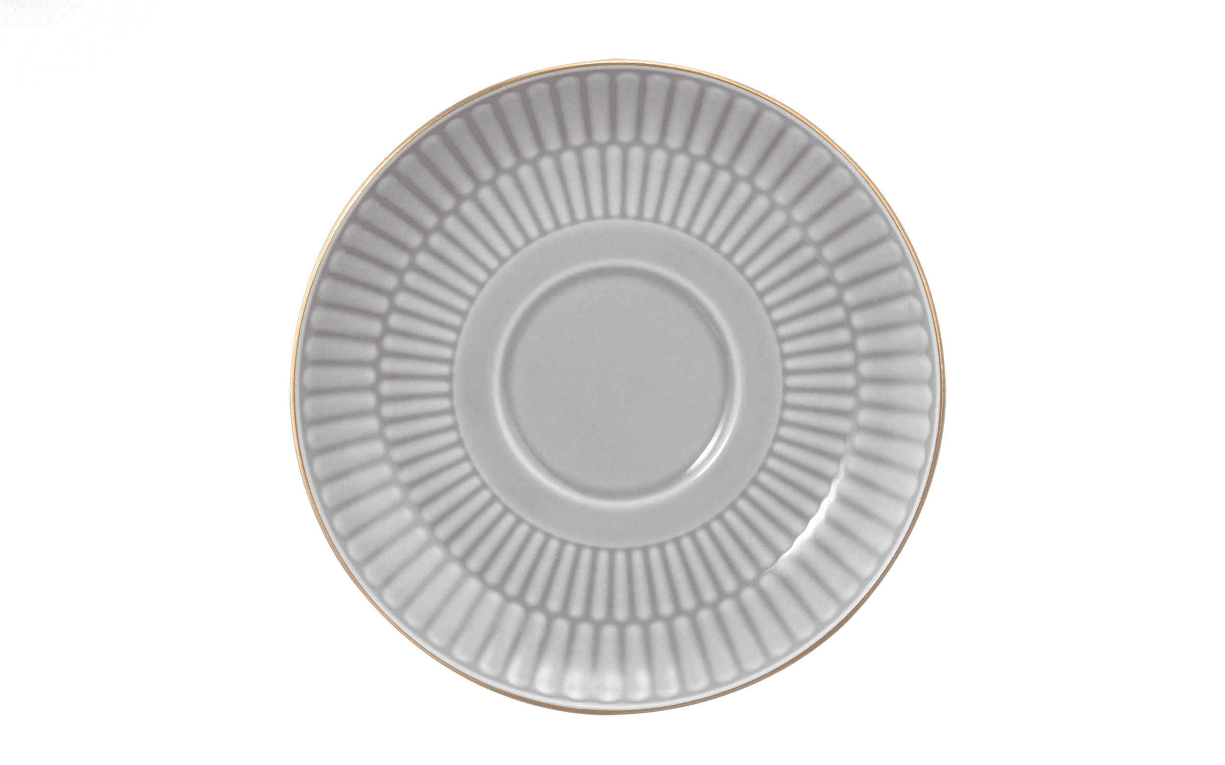 Seltmann Porzellan Amina Silbergrau / Goldrand Kombi-Untertasse klein 12 cm