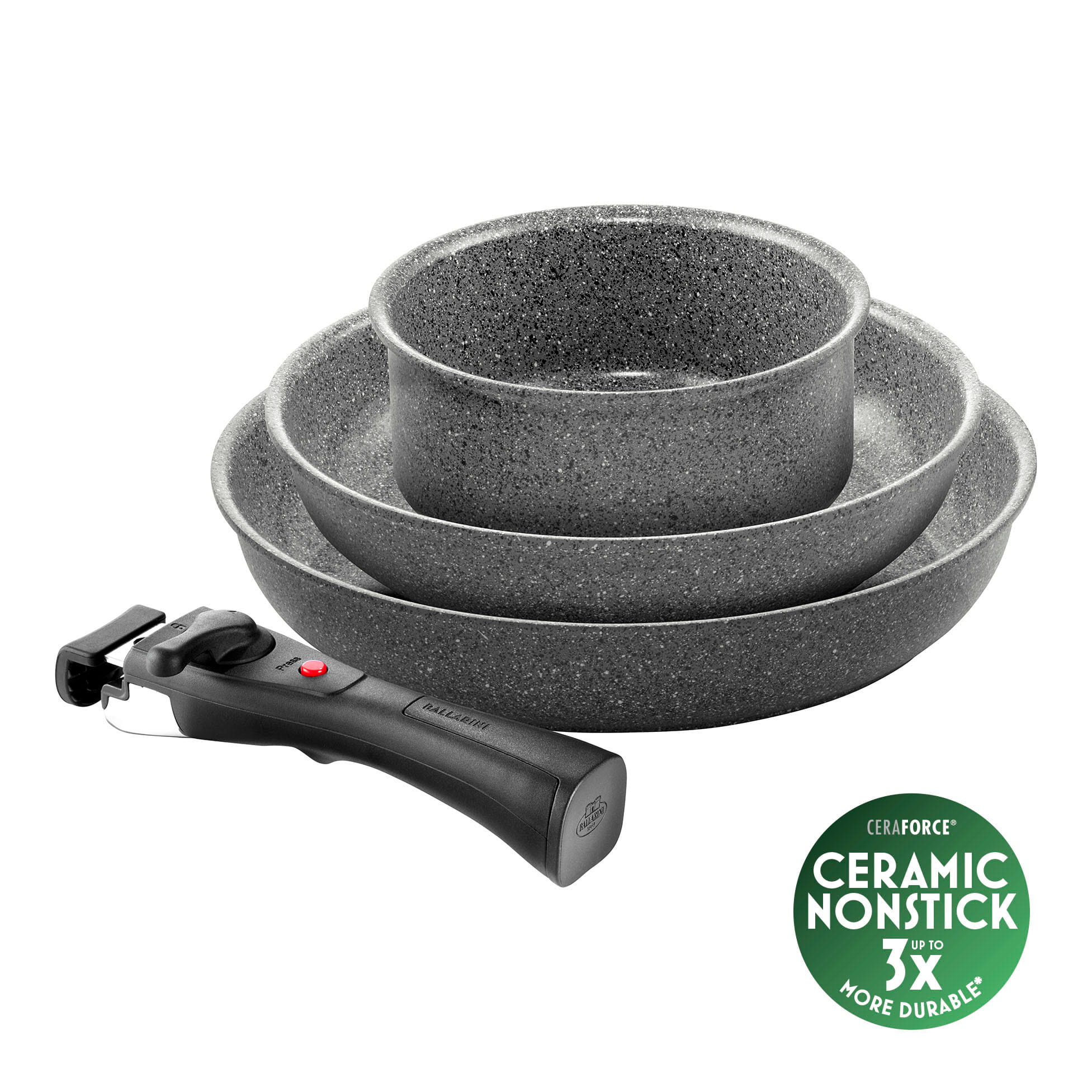 Ballarini Torre Bratpfannenset 4-tlg., rund, Aluminium, Keramische Antihaftbeschichtung