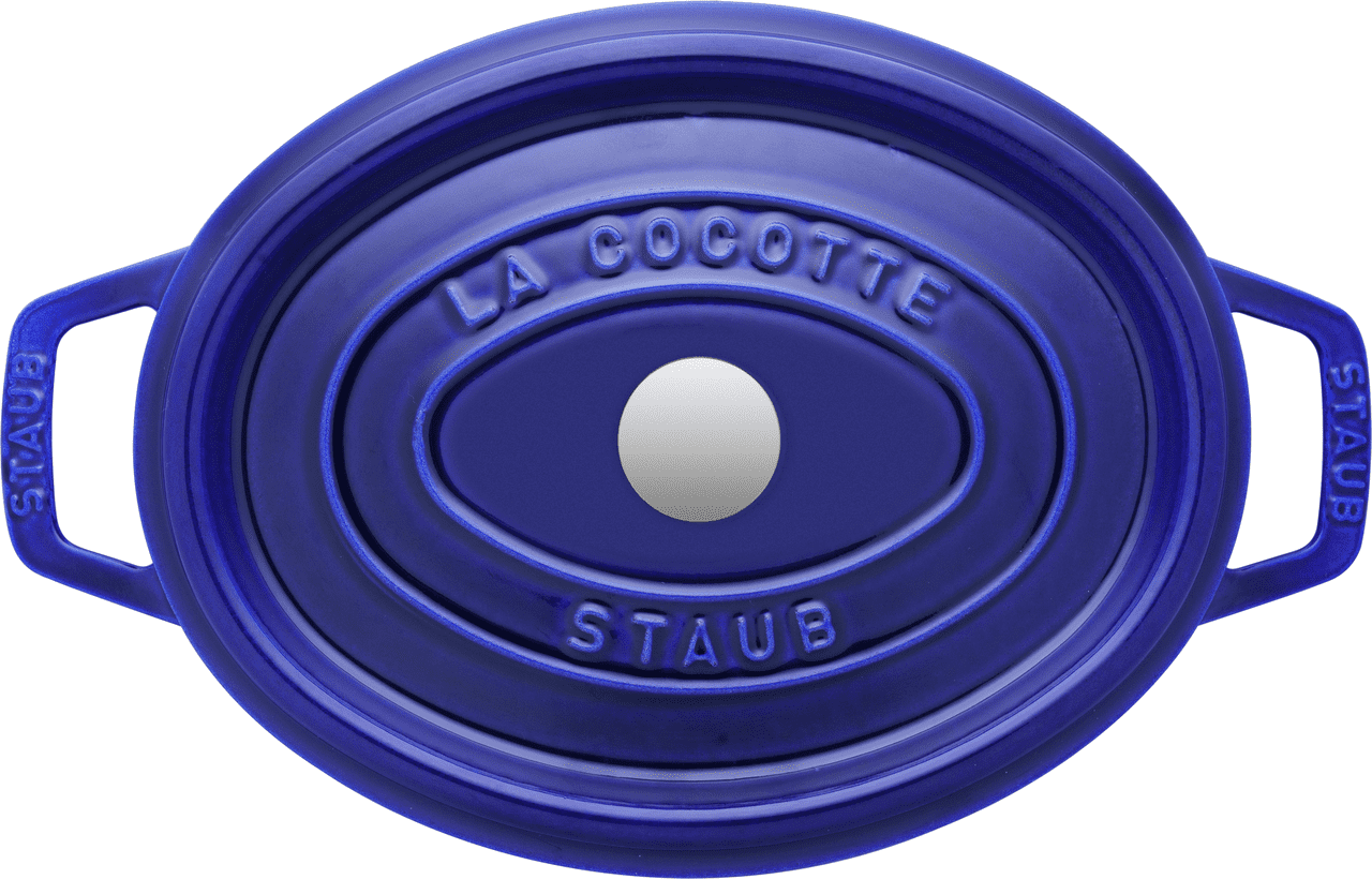 Staub Cocotte Bräter Gusseisen oval 27 cm Dunkelblau