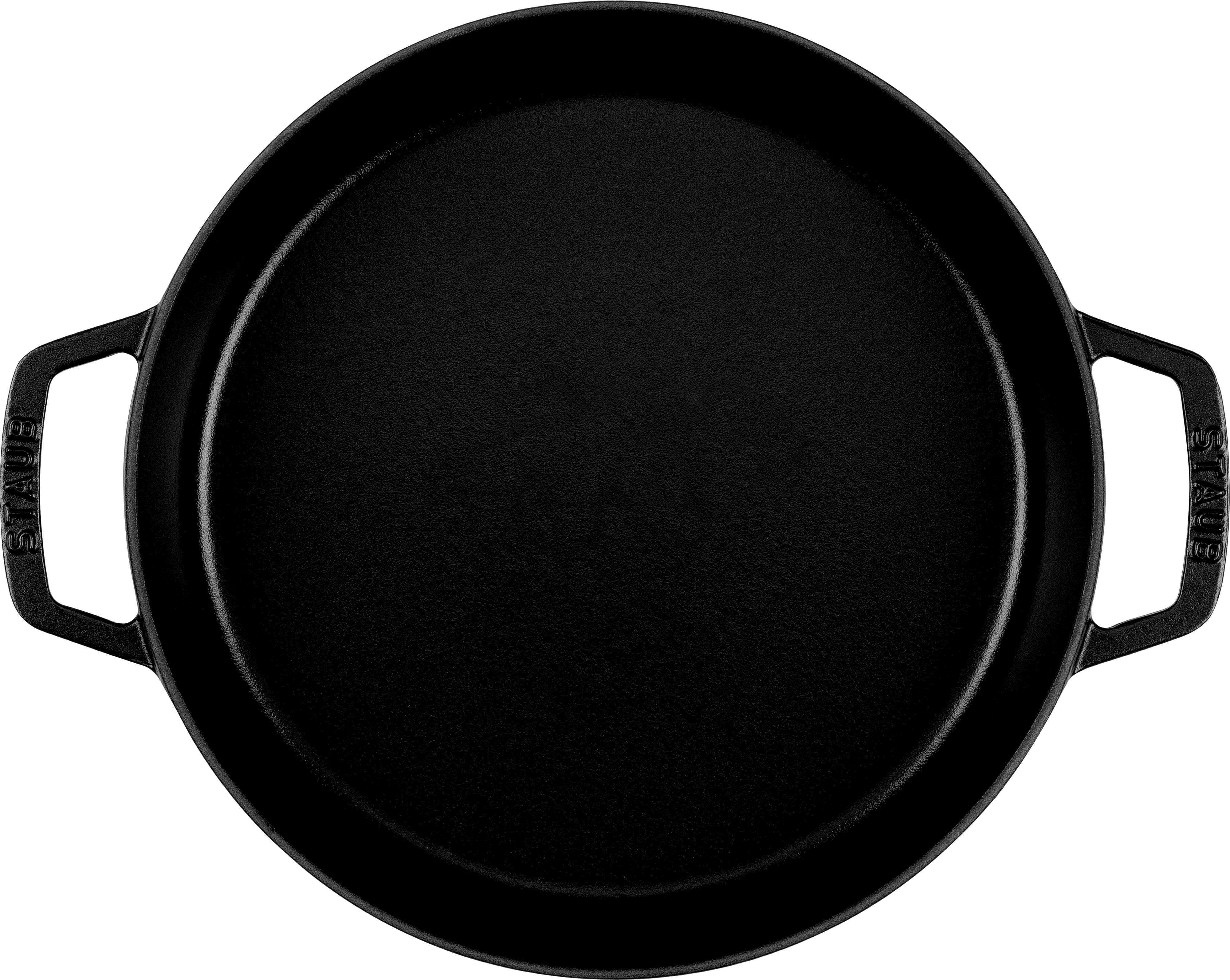 Staub France Bratpfanne Gusseisen mit zwei Griffen rund 26cm, Schwarz