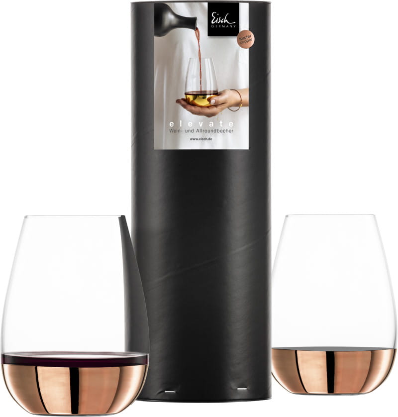 Eisch Glas Elevate 2 Allround/Wein-Becher Rotwein 500/9 Kupfer in Geschenkröhre
