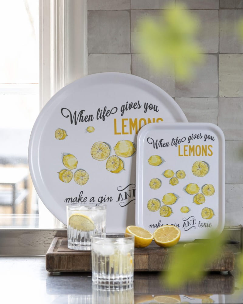 Citronelles Gin & Tonic großes, rundes Tablett
