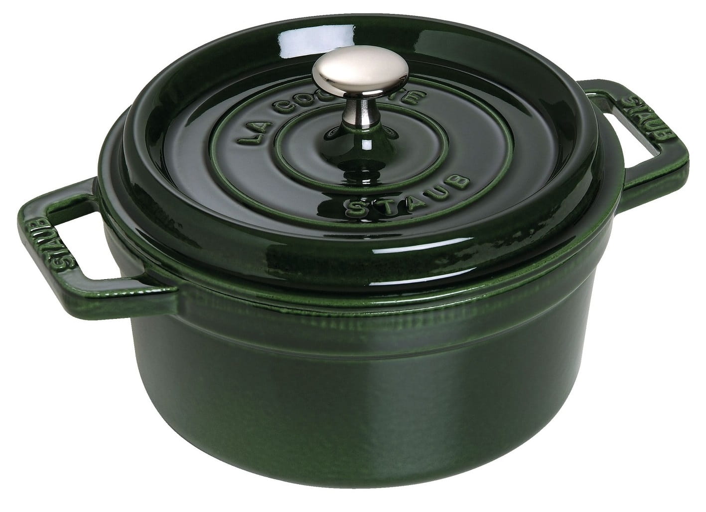 Staub Cocotte Bräter Gusseisen rund 18 cm Basilikum-Grün