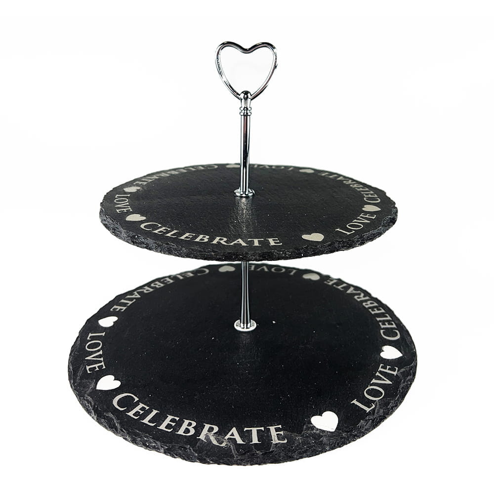 Scottish Schiefer Etagere / Servierständer - Love & Celebrate Ø 26,5 cm