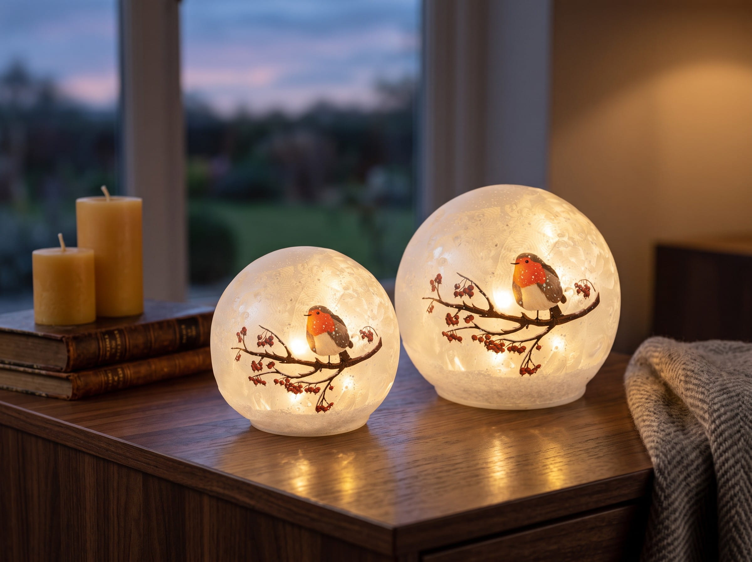formano LED-Licht Deko-Kugel Vogel mit Timer 12cm