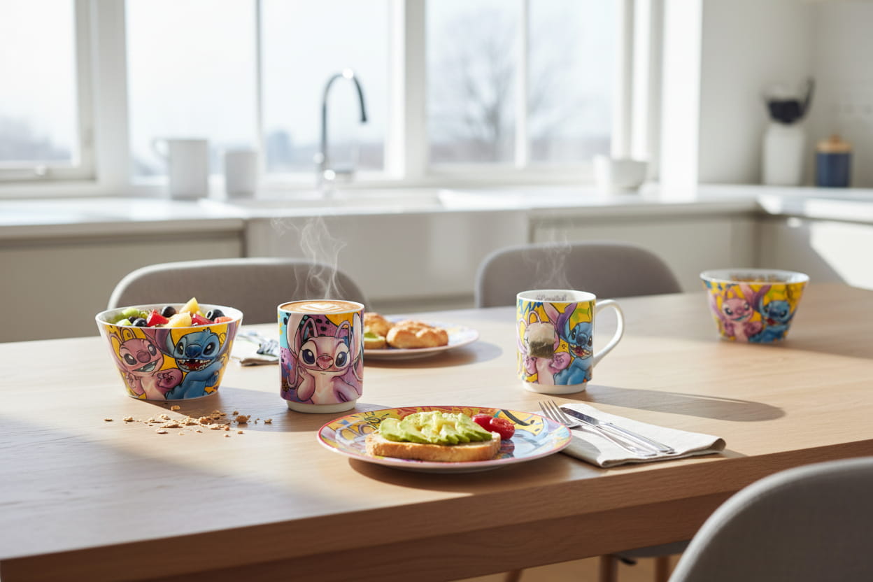 Gilde Disney Porzellan Geschirr "Stitch & Angel"