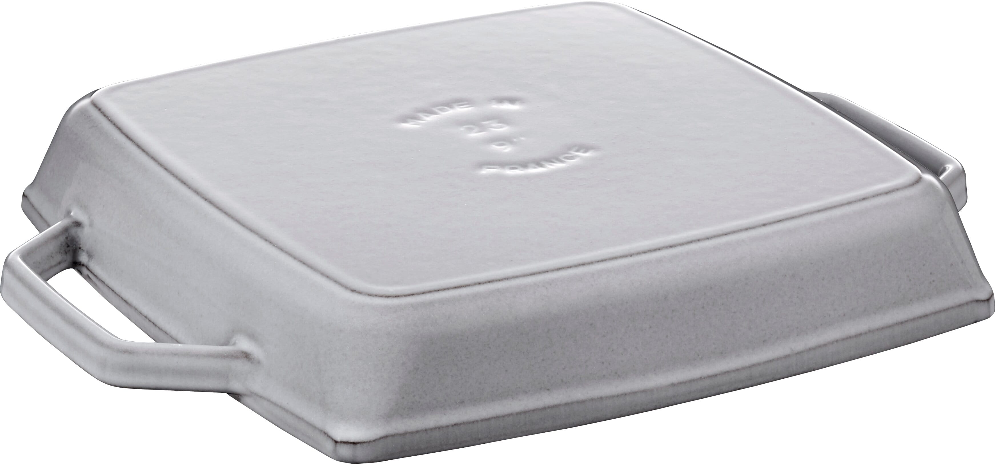Staub France Grillpfanne Gusseisen mit zwei Griffen quadratisch 23x23cm, Grafitgrau