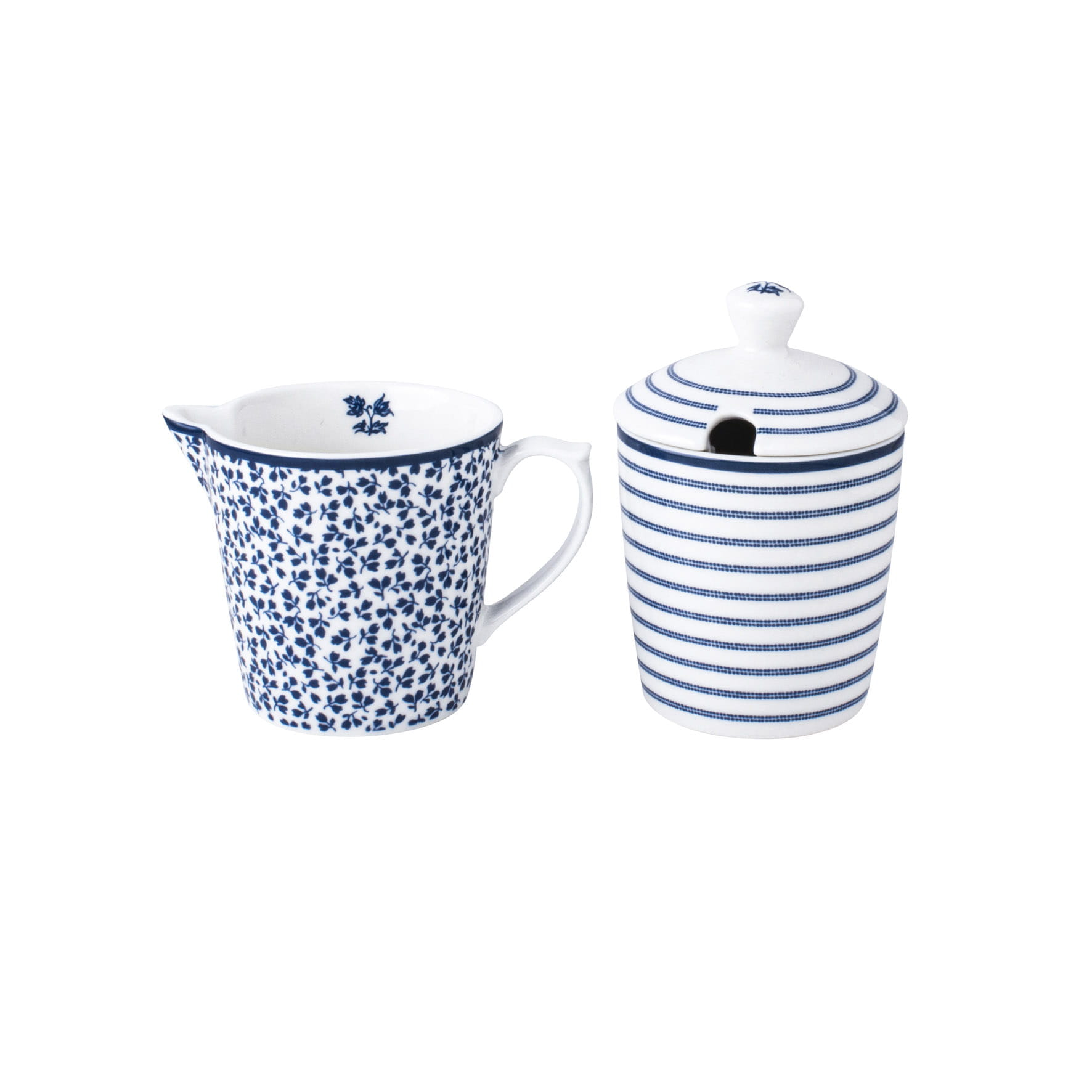 Laura Ashley Blueprint Porzellan Zuckerdose und Milchkännchen Set