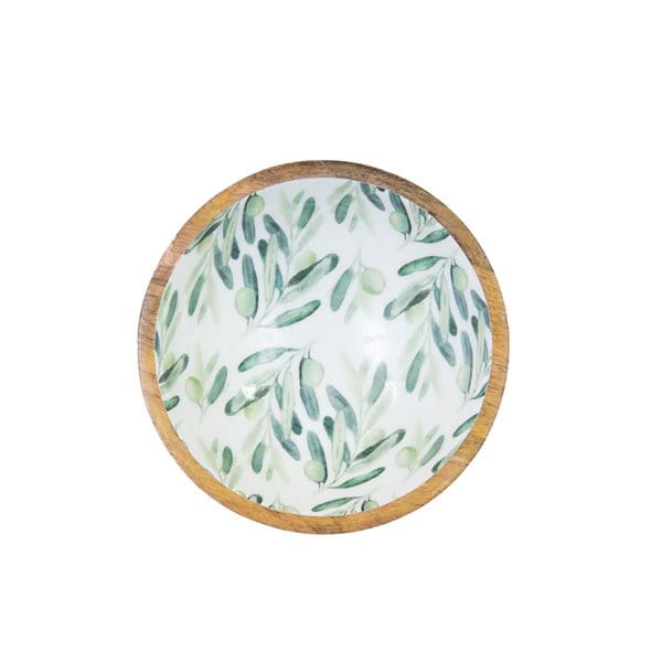 byRoom Scandinavian Mangoholz Schale Olive Ø 18 cm, grün