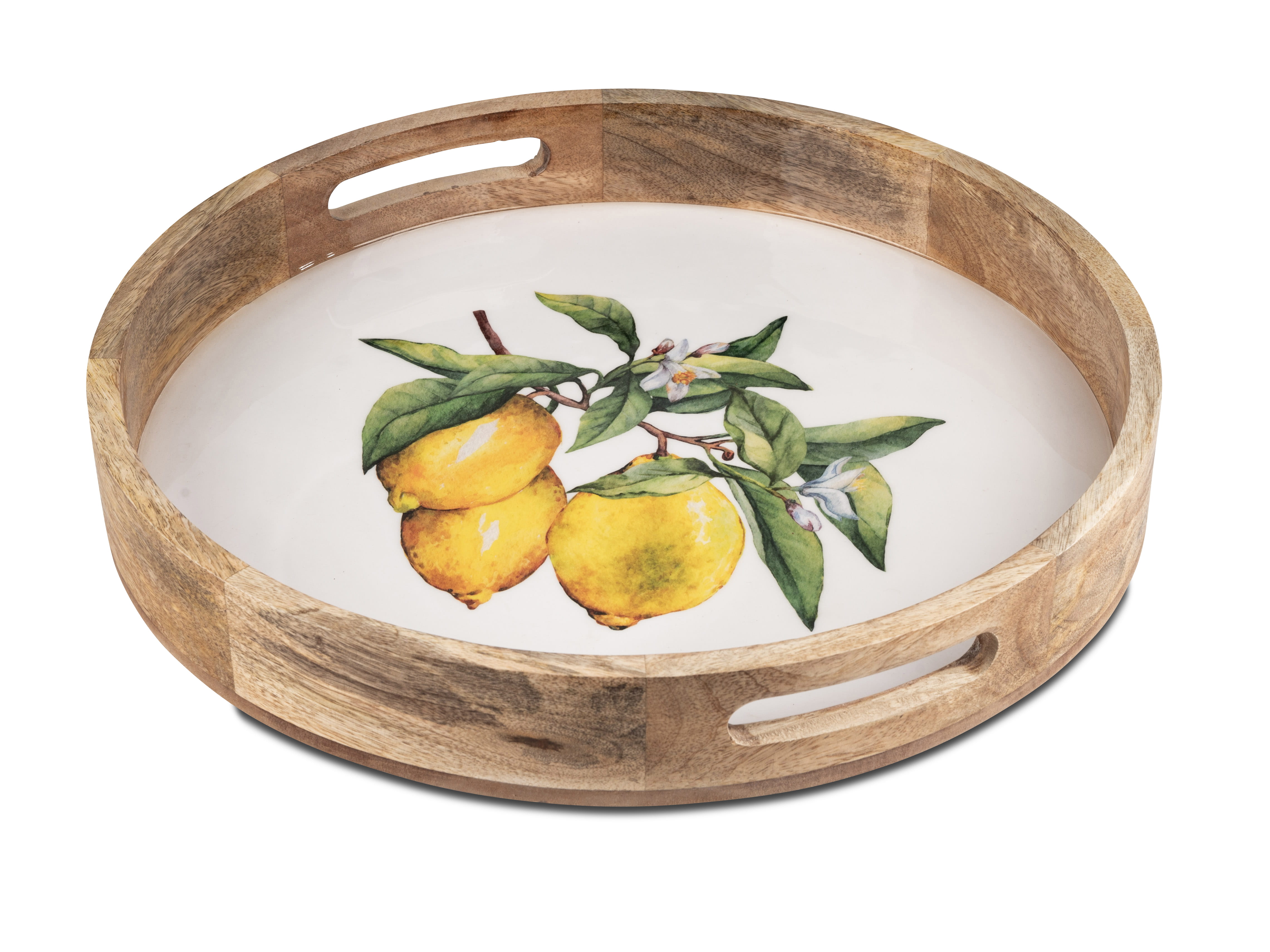 formano Vintage Tablett 40cm Mangoholz, Zitrone