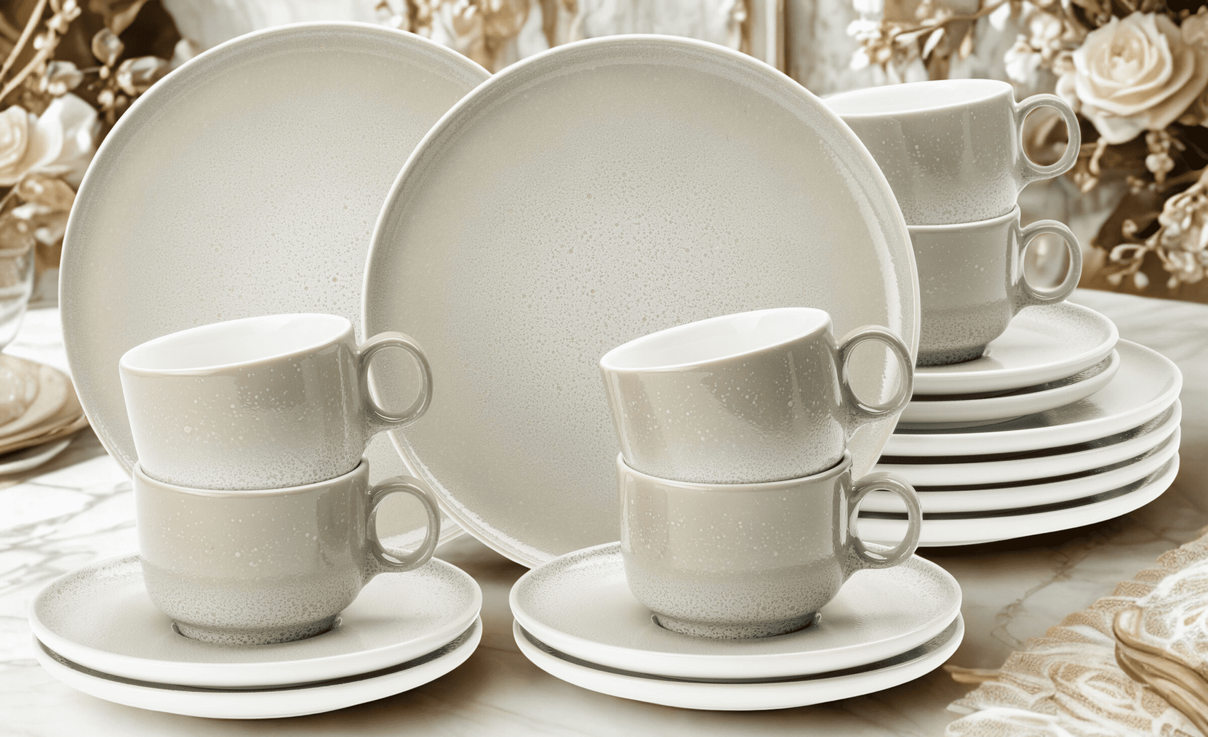 Seltmann Porzellan Sento Home Aura cream Kaffeeservice 18-teilig