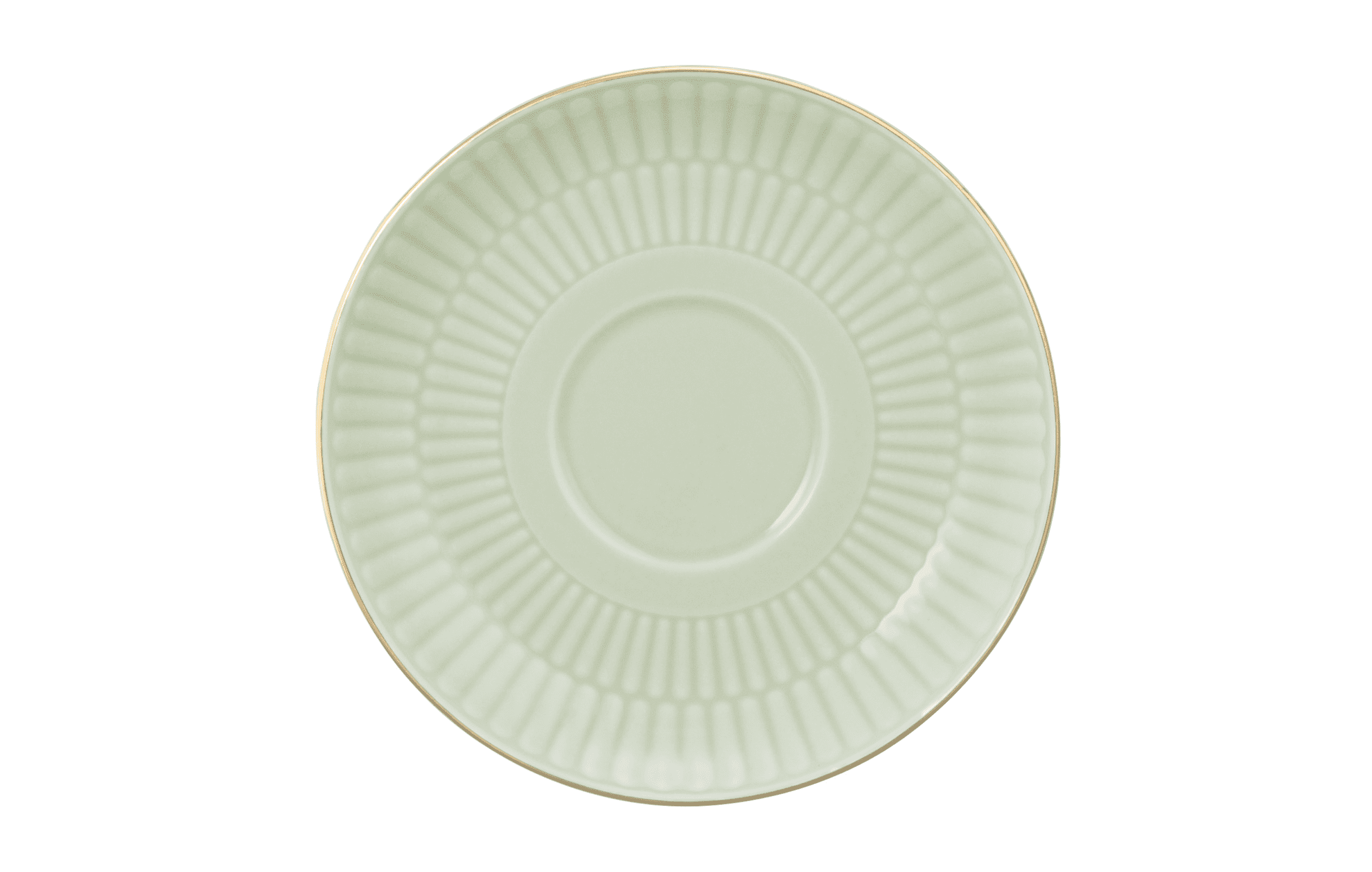 Seltmann Porzellan Amina Seladon / Goldrand Kombi-Untertasse klein 12 cm