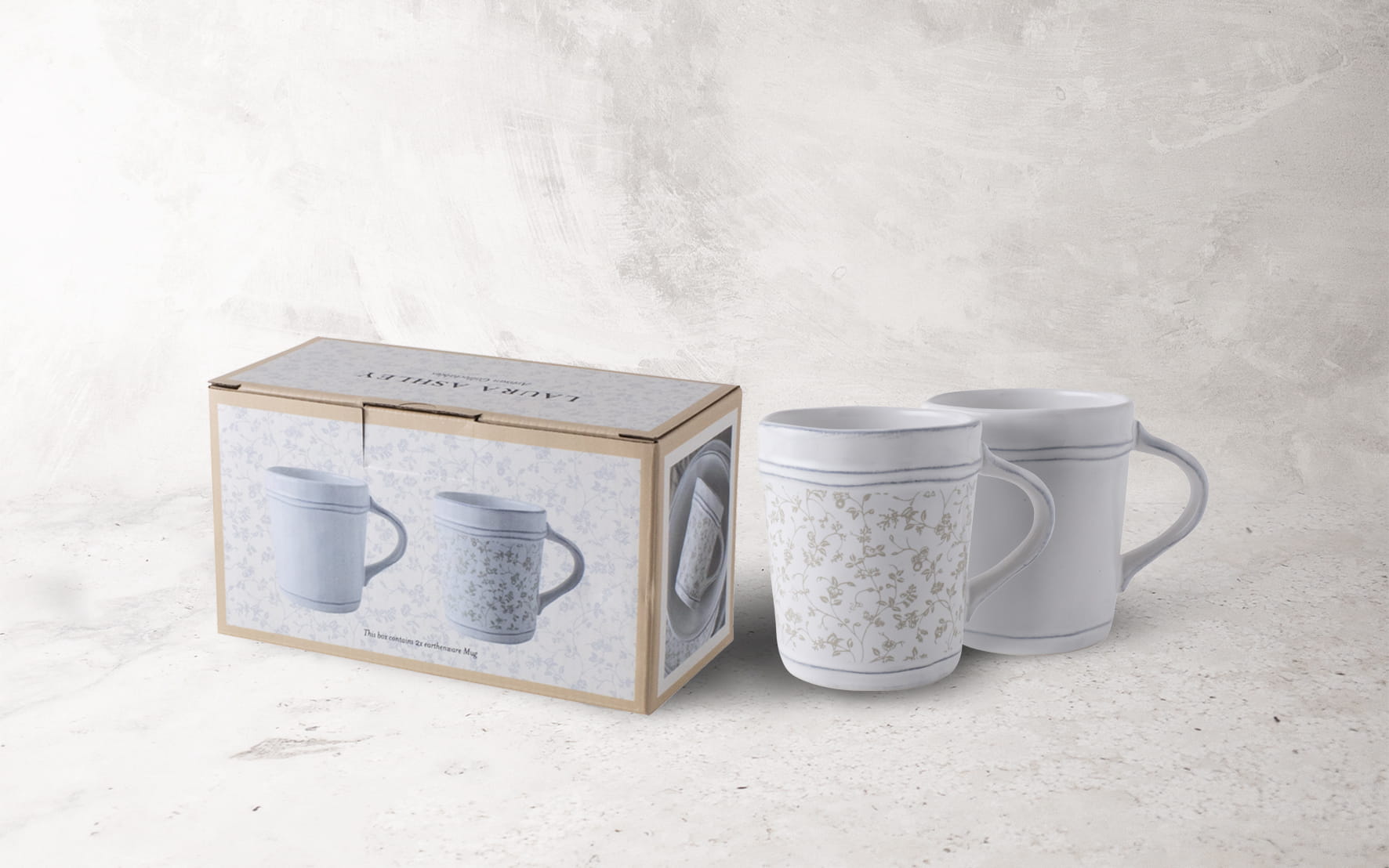 Laura Ashley Steingut Artisan 2-tlg. Becherset je 350 ml