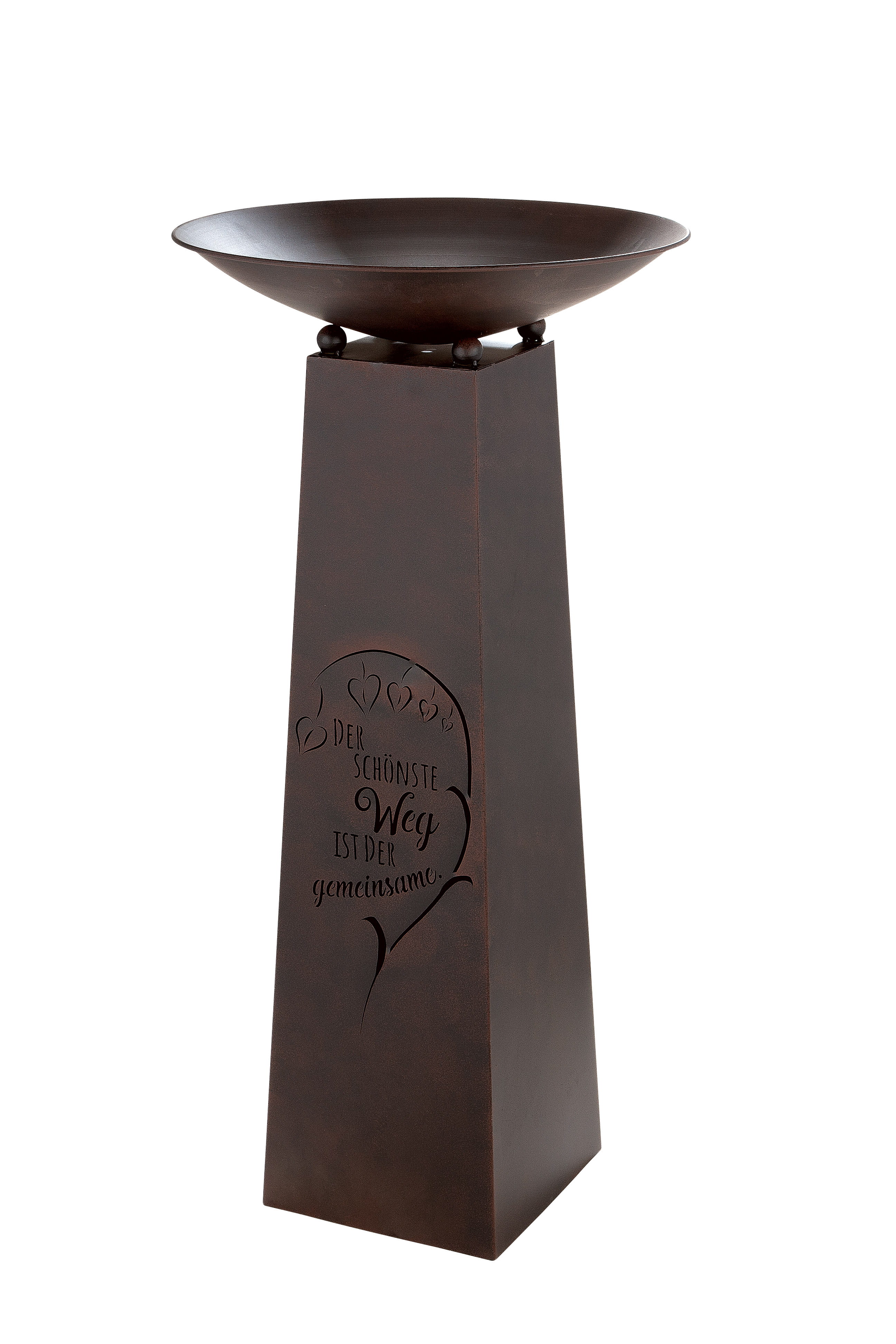Gilde Metall Schalenständer "Gemeinsamer Weg", Ø 50 cm, braun - 95 cm