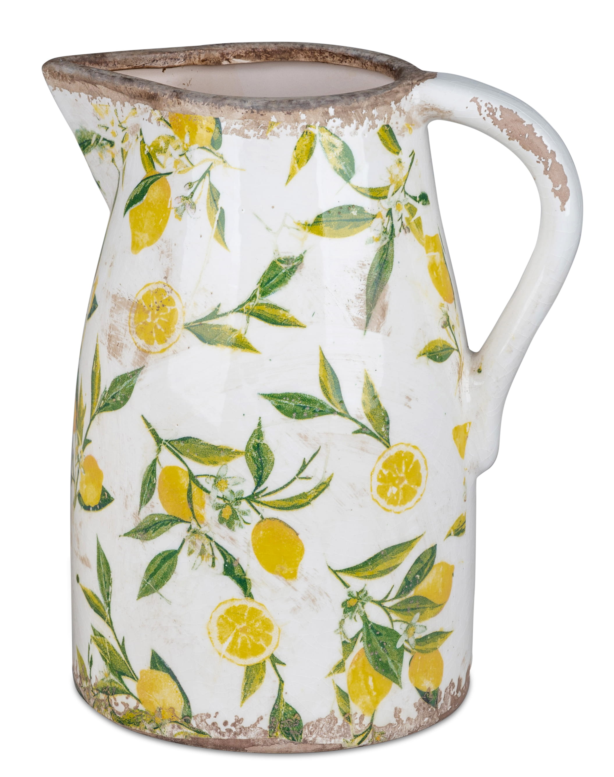 formano Gartendeko Keramik Vintage Krug / Vase, Zitronen 24cm
