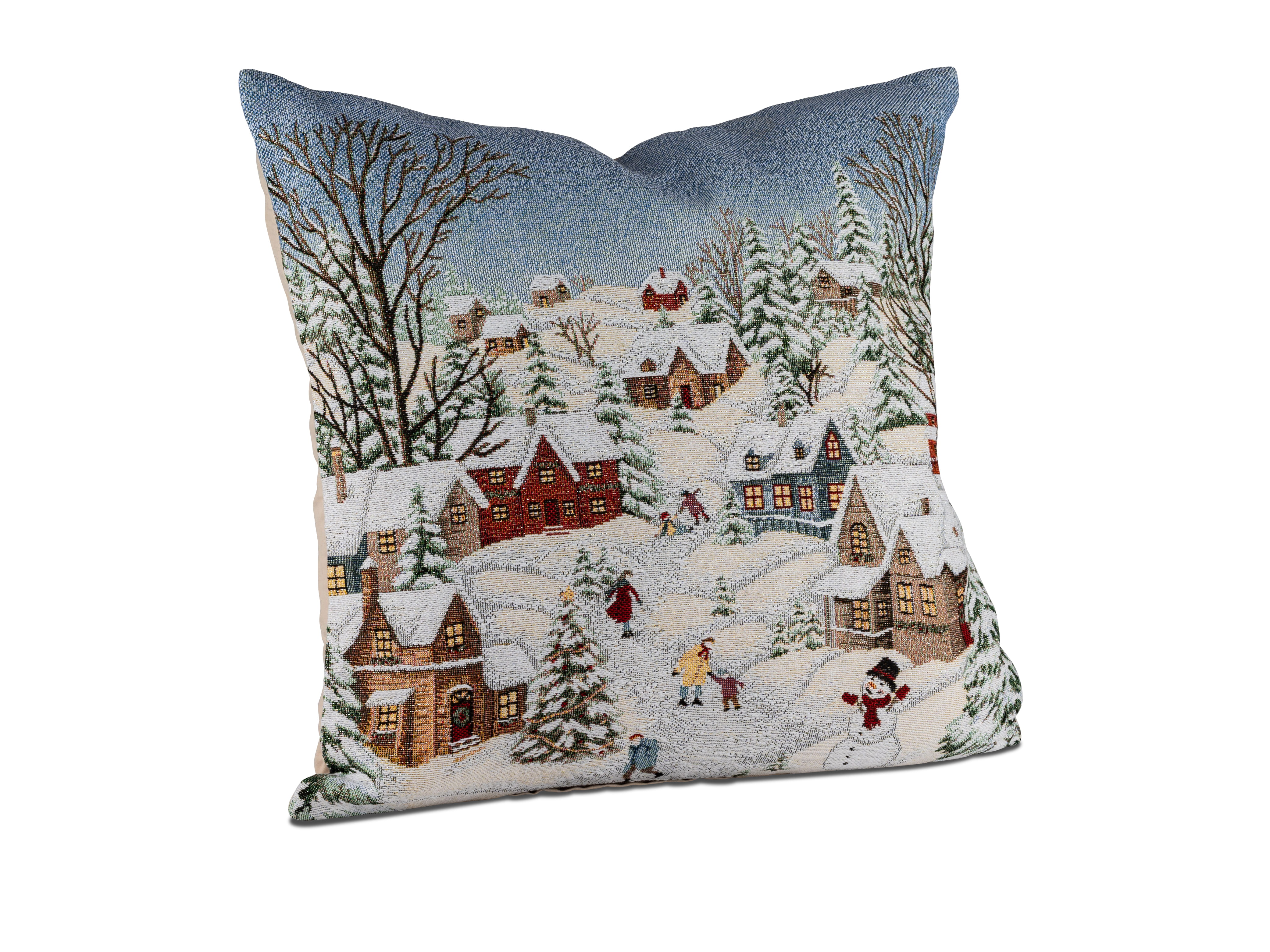 formano Kissen Stickerei Weihnachten / Häuser im Schnee 45 x 45 x 15 cm