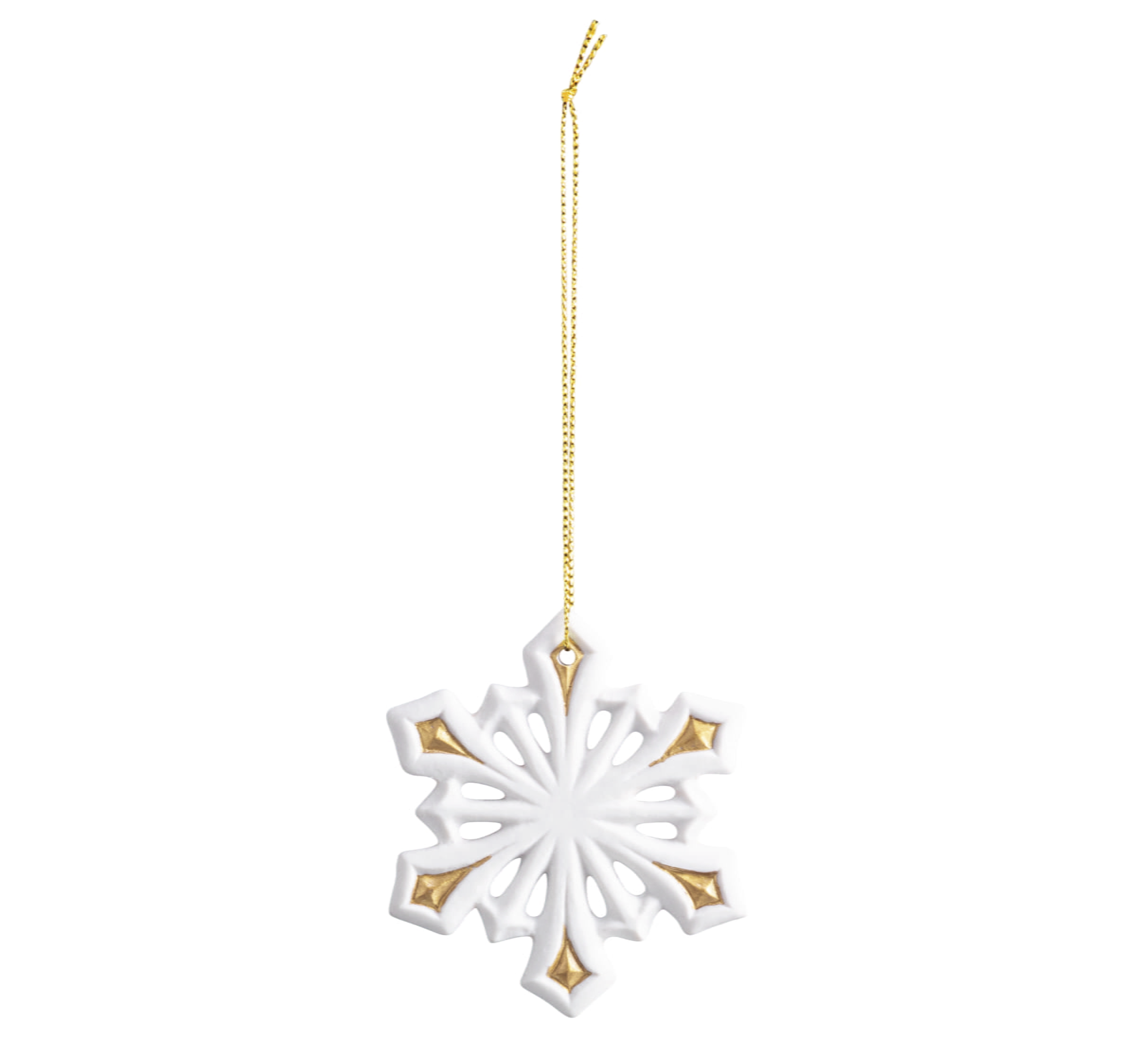 Seltmann Porzellan Weihnachtsanhänger "Weihachtsschmuck Stern" Ø 8 cm, Weiß/Gold