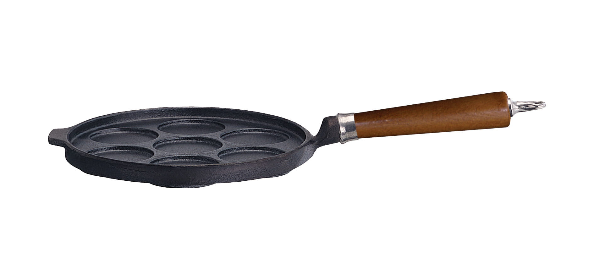 Ronneby Bruk Maestro Minipfannkuchen-Pfanne, 24 cm mit braunem Buchenholzgriff