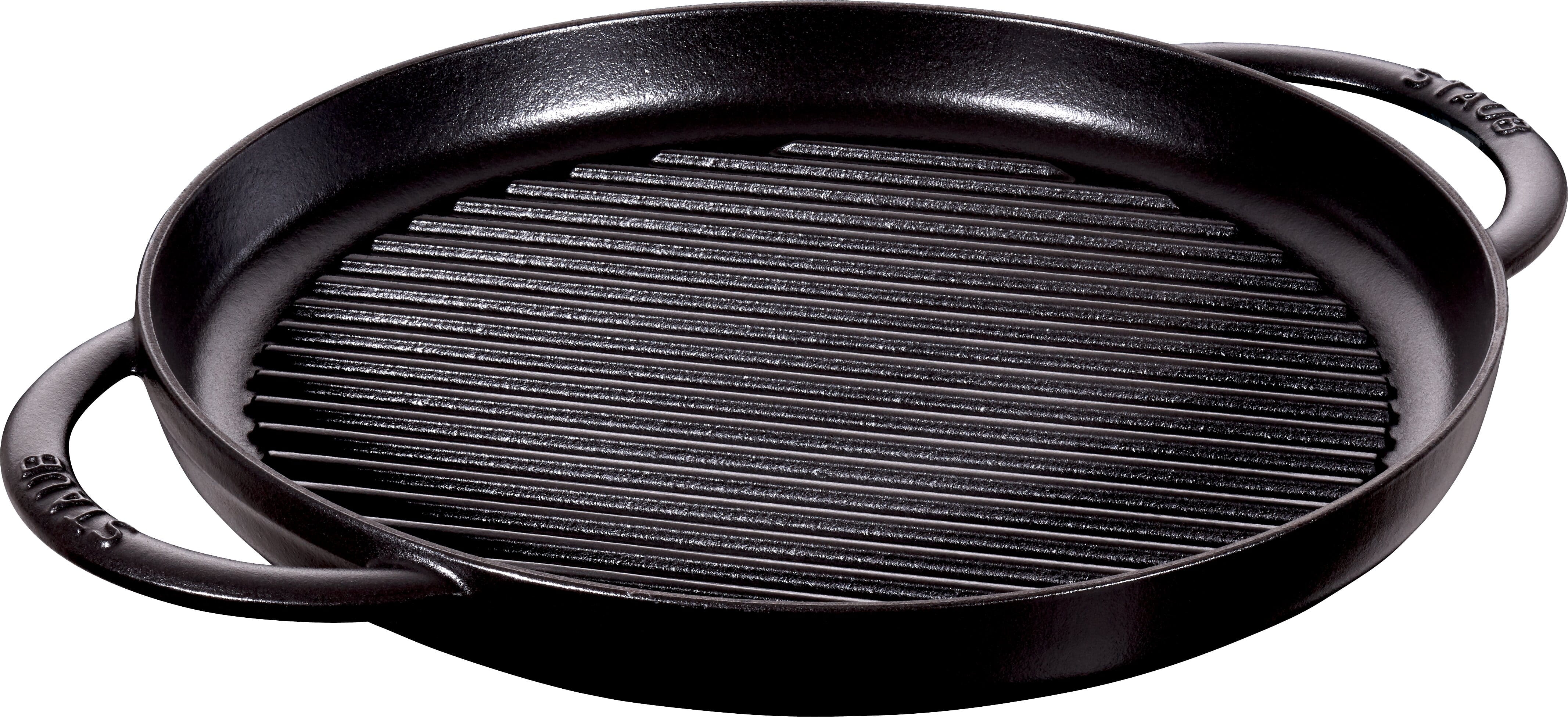Staub France Grillpfanne Gusseisen Pure Grill Ø 30 cm, Schwarz