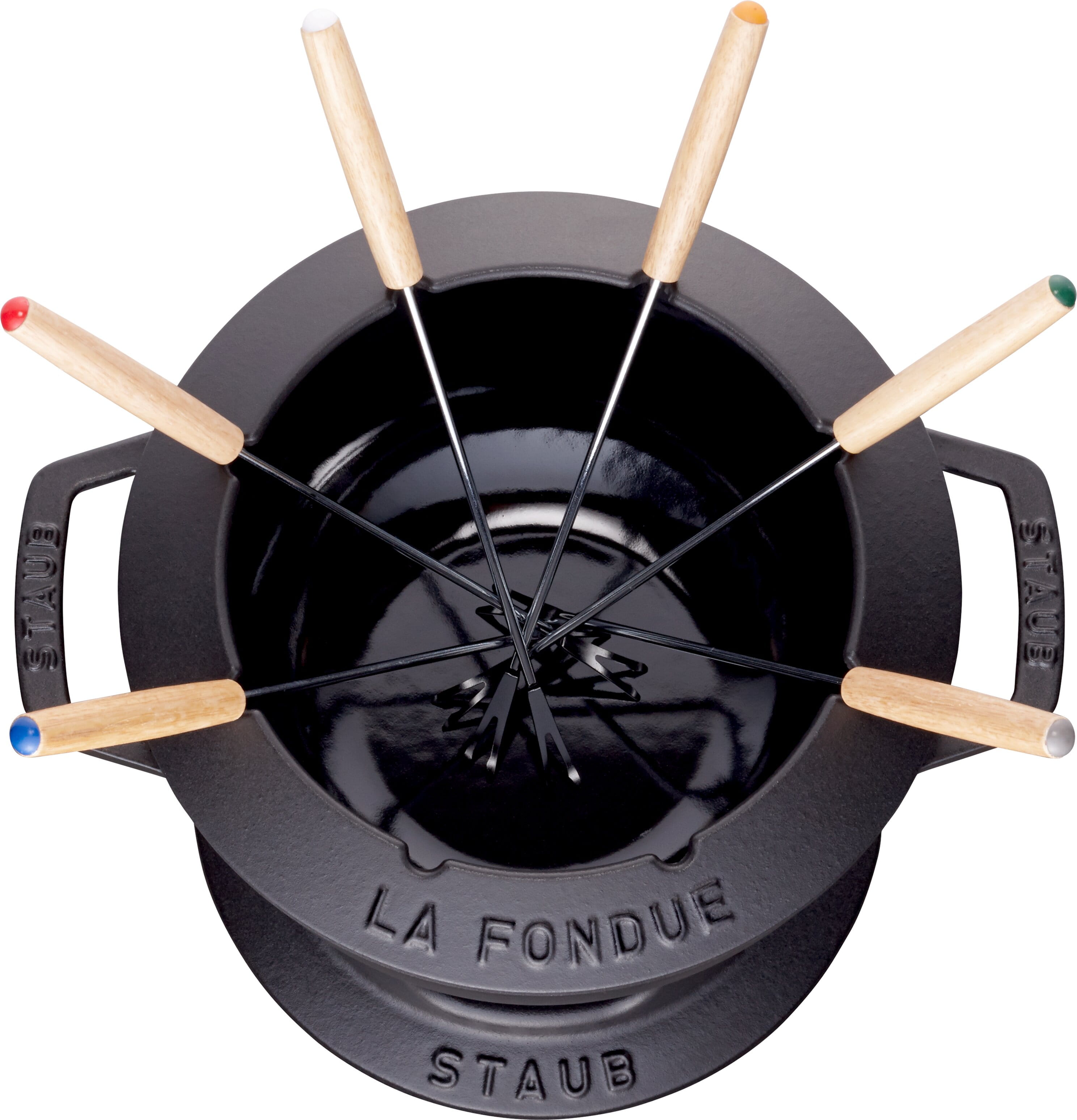 Staub Specialities Fondue Set, 18cm, schwarz innen glänzend