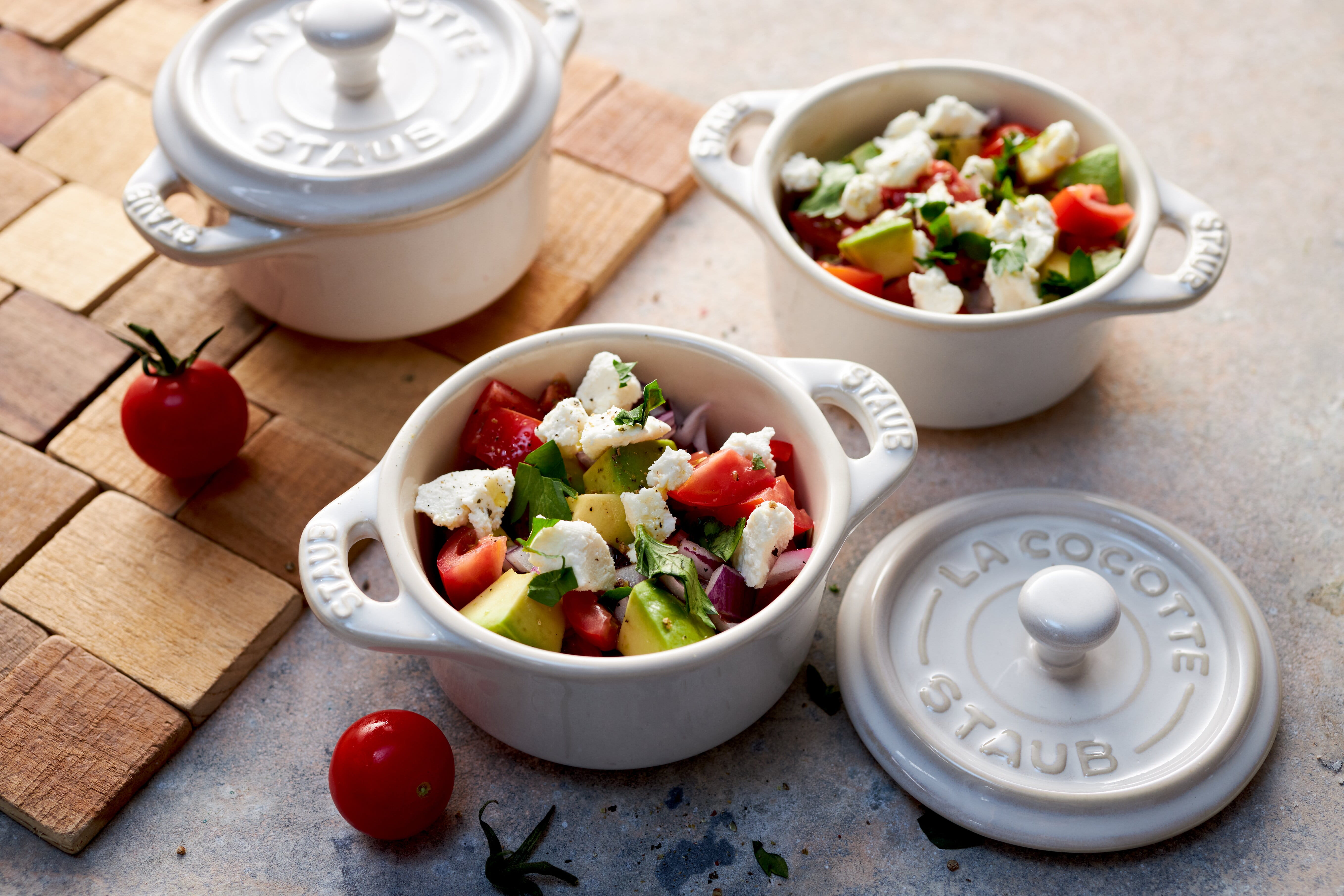 Staub Keramik Mini Cocotte rund 10 cm elfenbeinweiß