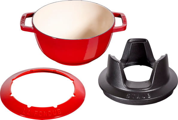 Staub Specialities Fondue Set, 20cm, kirschrot innen cremefarben