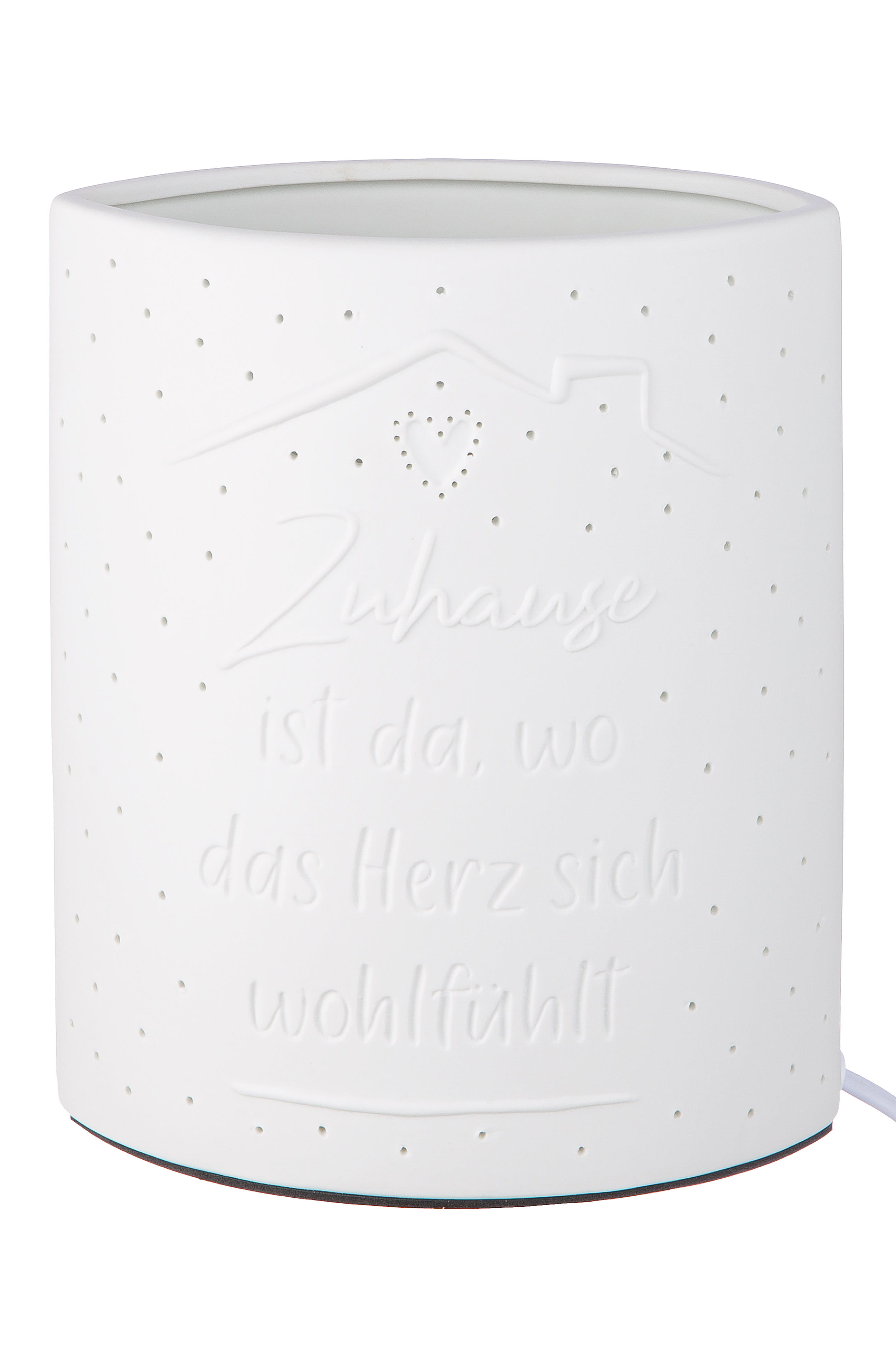 Gilde Porzellan Lampe "Zuhause" - 20,5 cm Tischleuchte