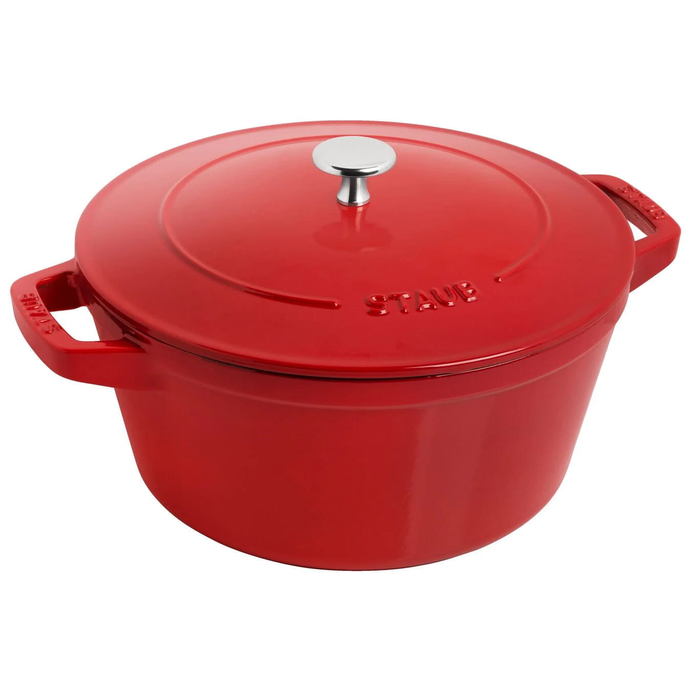 Staub Cocotte Kochtopfset 2-teilig Gusseisen rund 24 cm Kirschrot