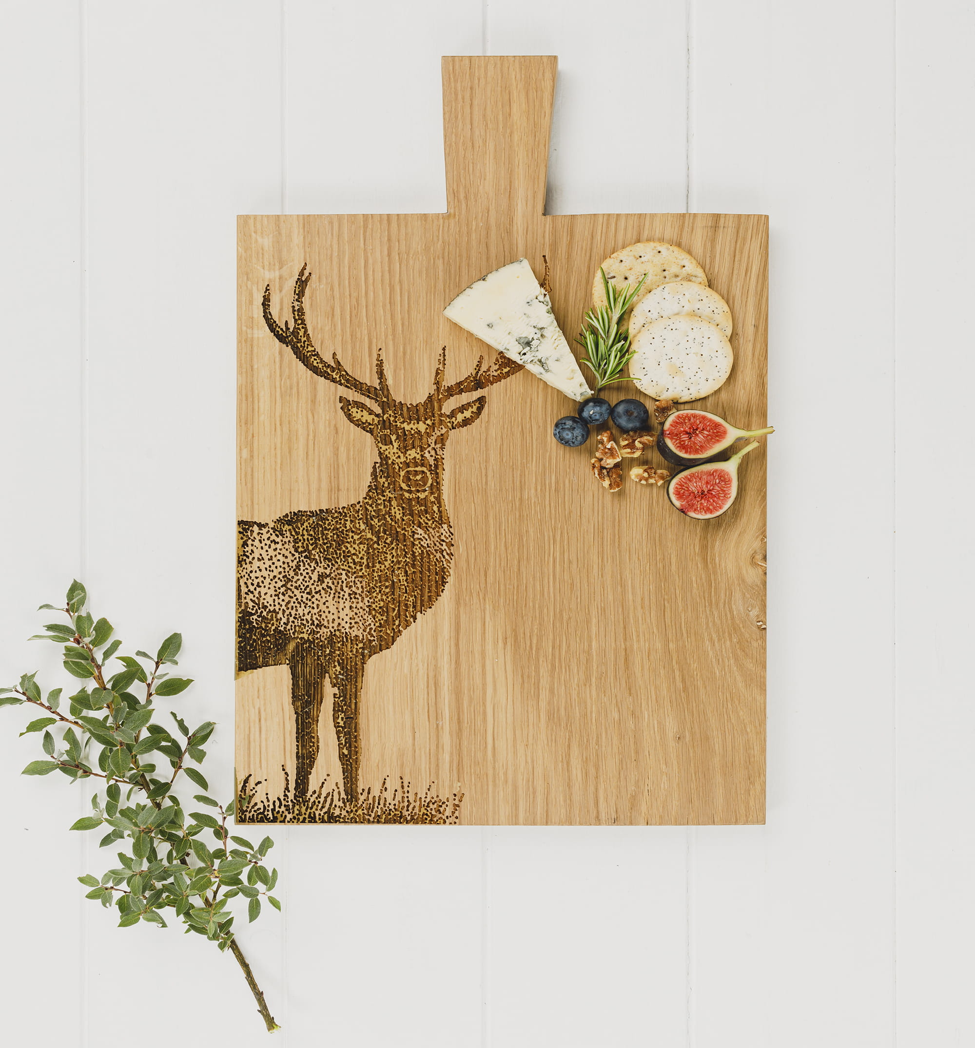 Scottish Eiche Servier-"Paddel" mittel - Hirsch 35 x 25 cm