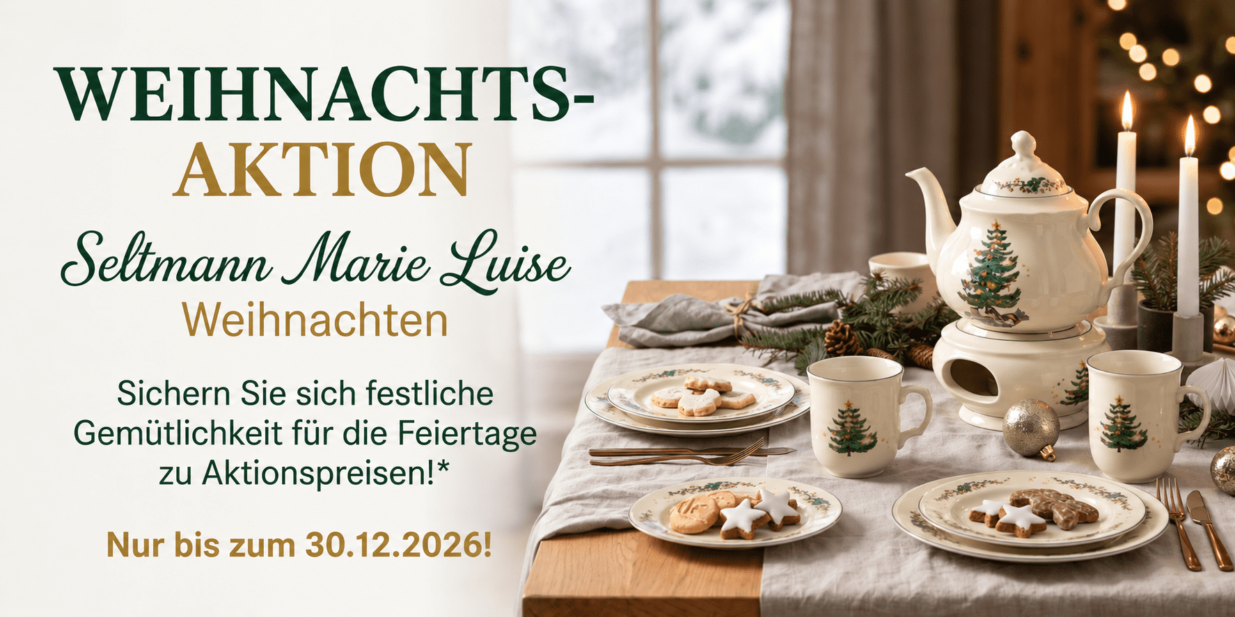 Festliche Weihnachtstee-Aktion mit Porzellan