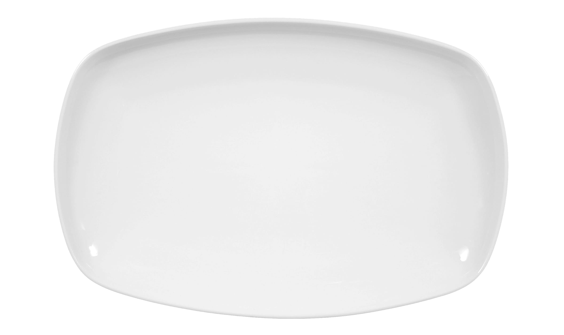 Seltmann Porzellan Lido Weiß uni Servierplatte eckig 25 x 16,5 cm