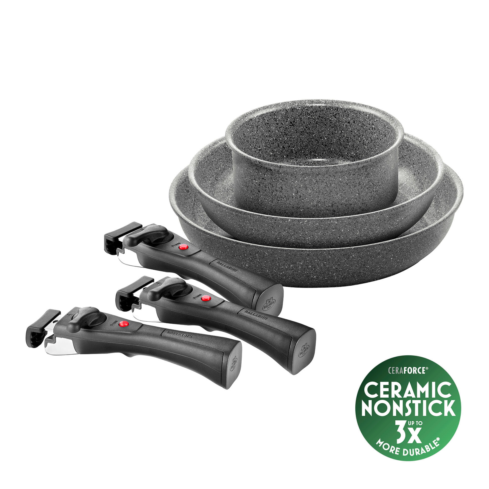 Ballarini Torre Bratpfannenset 6-tlg., rund, Aluminium, Keramische Beschichtung