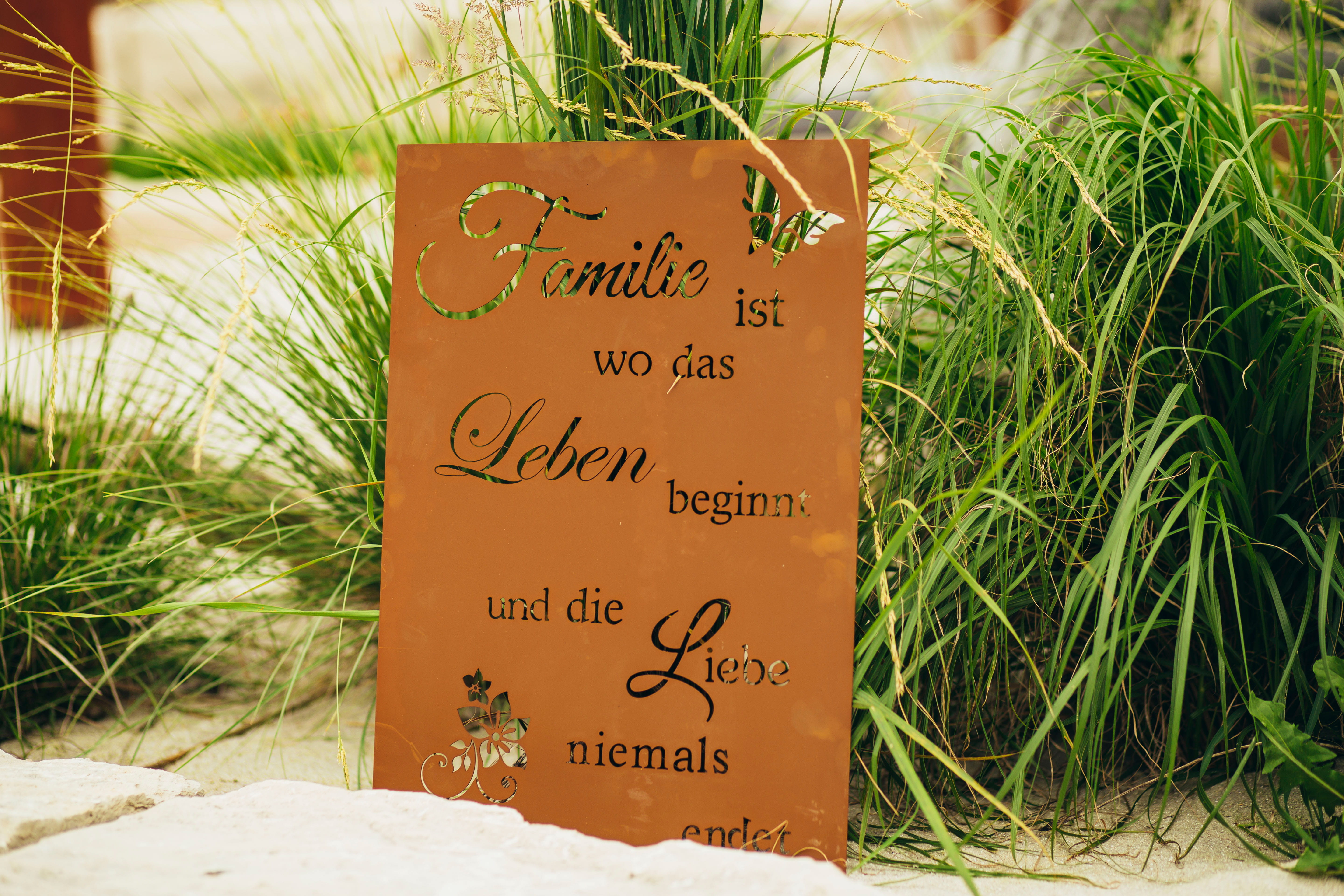 Ferrum Art Design Rost Gedichttafel "Familie-Leben-Liebe"